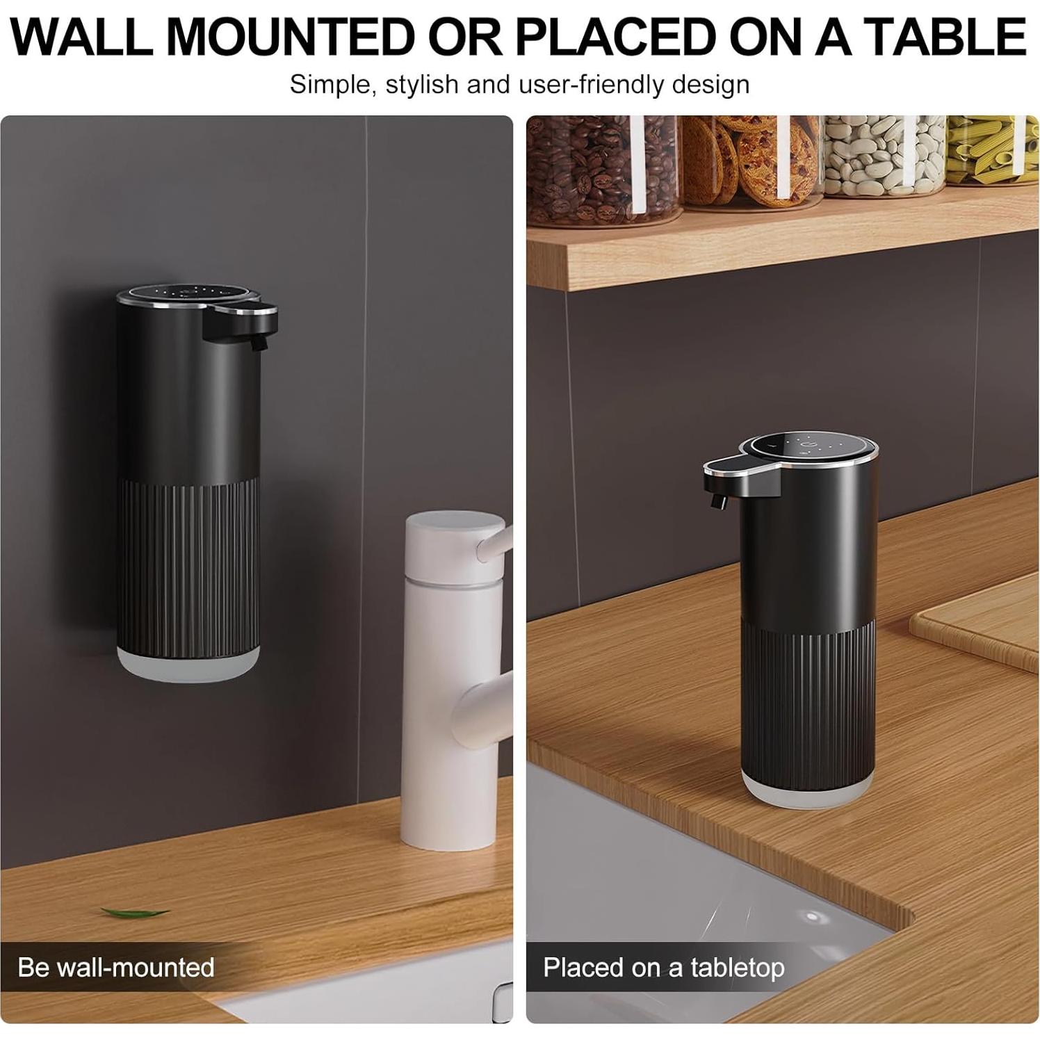 Dispensador Automático de Jabón Foyucool 360ml Recargable Negro