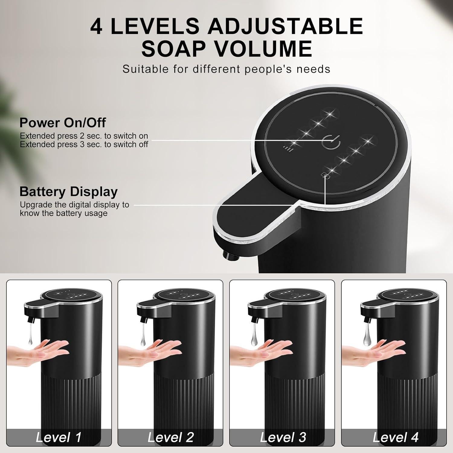 Dispensador Automático de Jabón Foyucool 360ml Recargable Negro