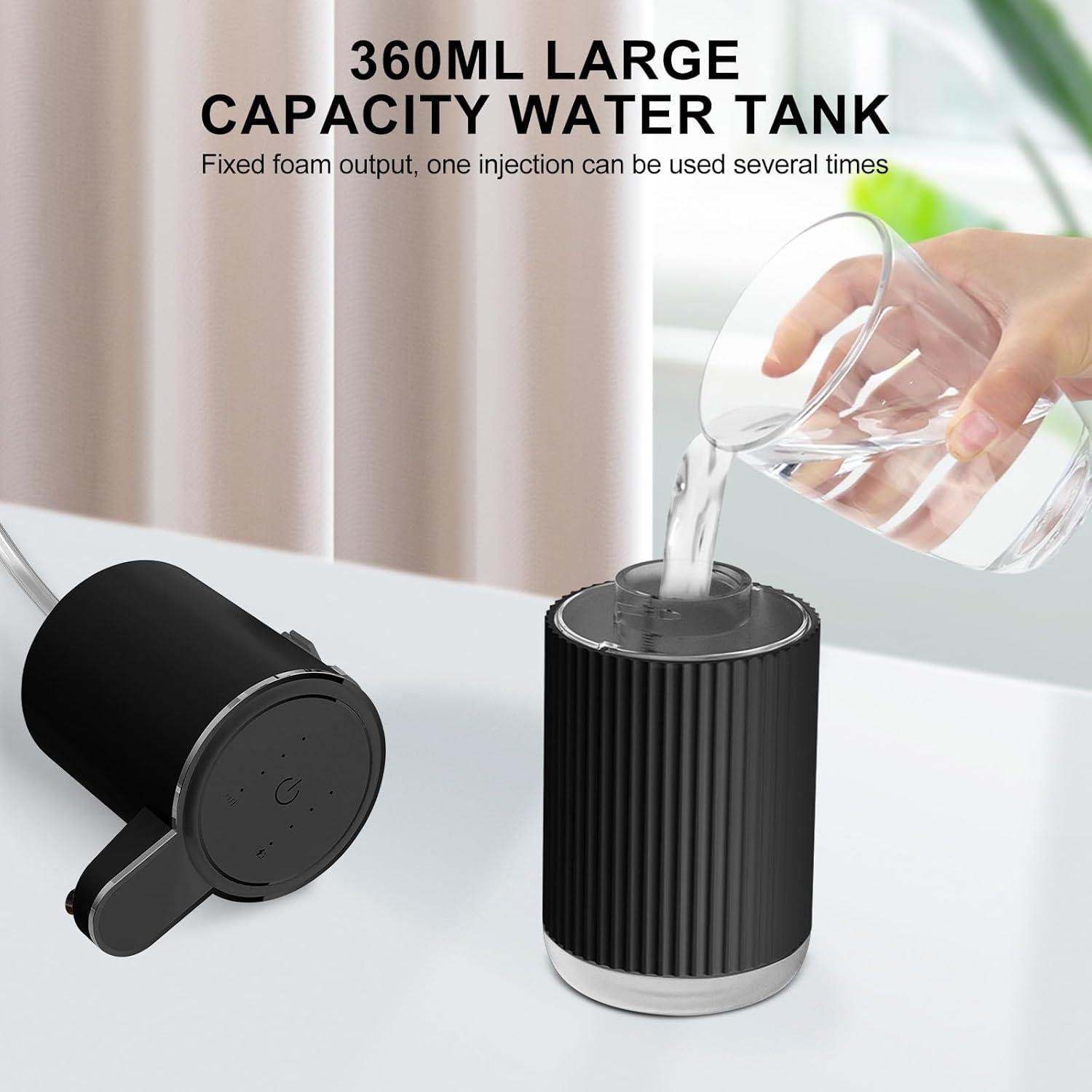 Dispensador Automático de Jabón Foyucool 360ml Recargable Negro
