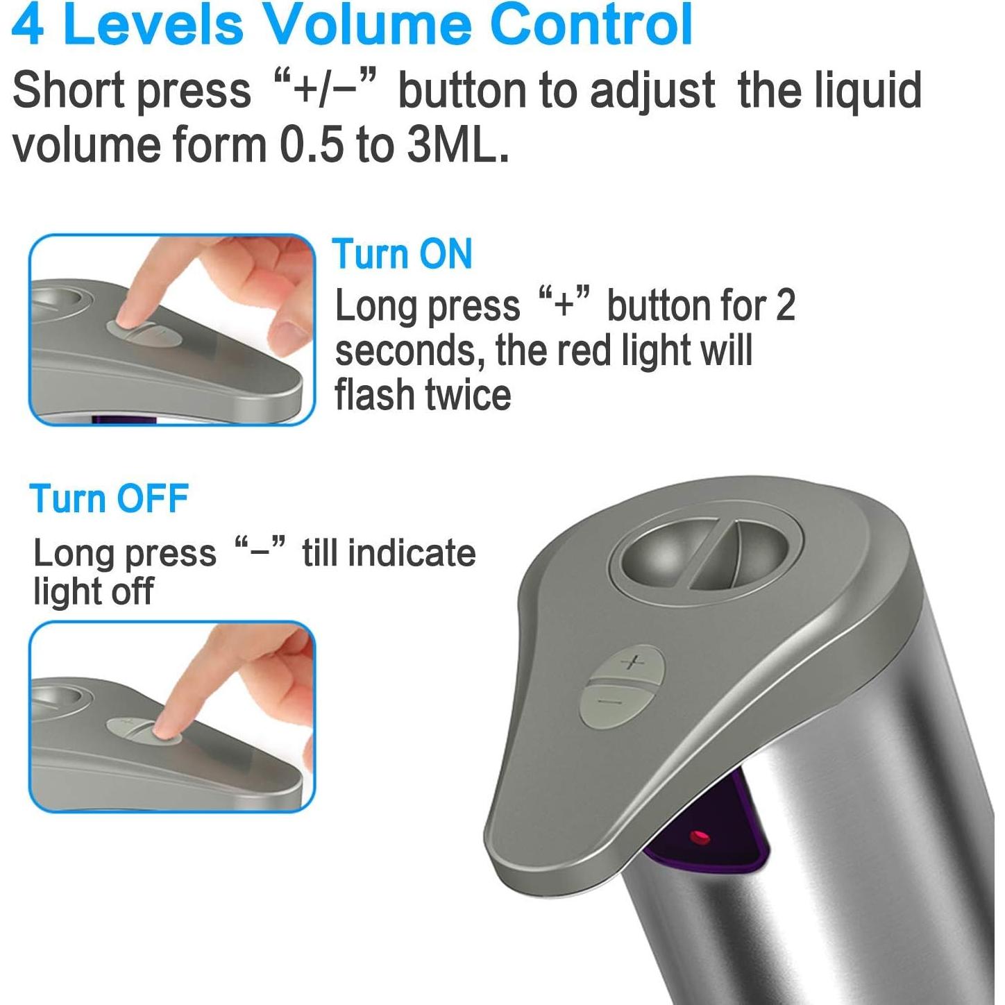 Dispensador Automático de Jabón SDIFHID Acero Inoxidable 280ml