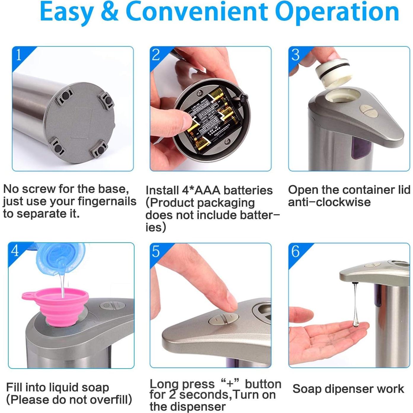 Dispensador Automático de Jabón SDIFHID Acero Inoxidable 280ml