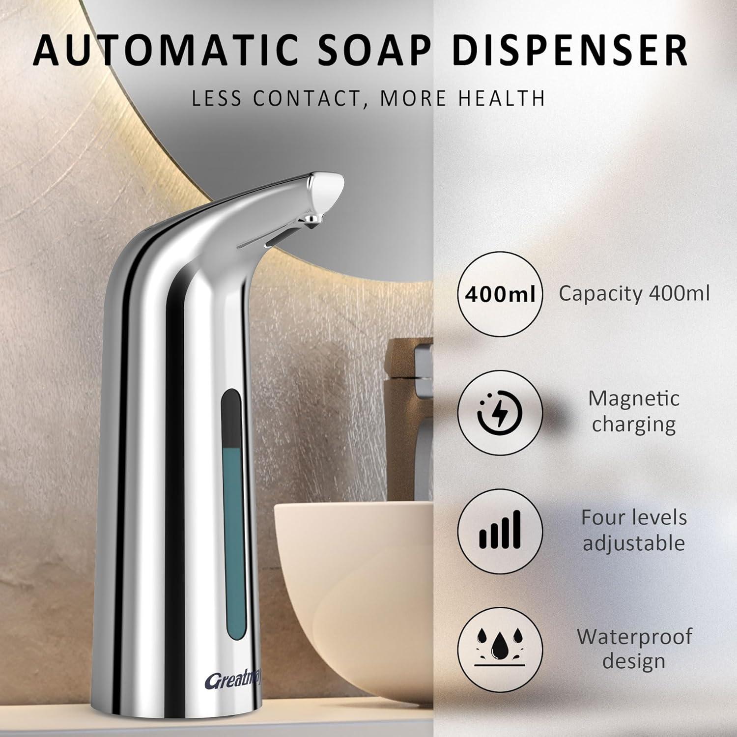 Dispensador de Jabón Automático Greatmay 400ml con Sensor Infrarrojo