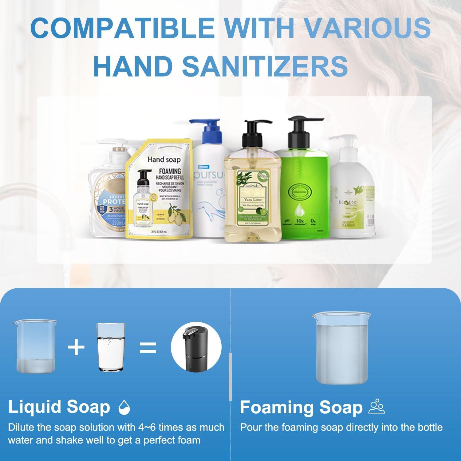 Dispensador Automático de Jabón Espumoso Varluckiner 380ml Negro