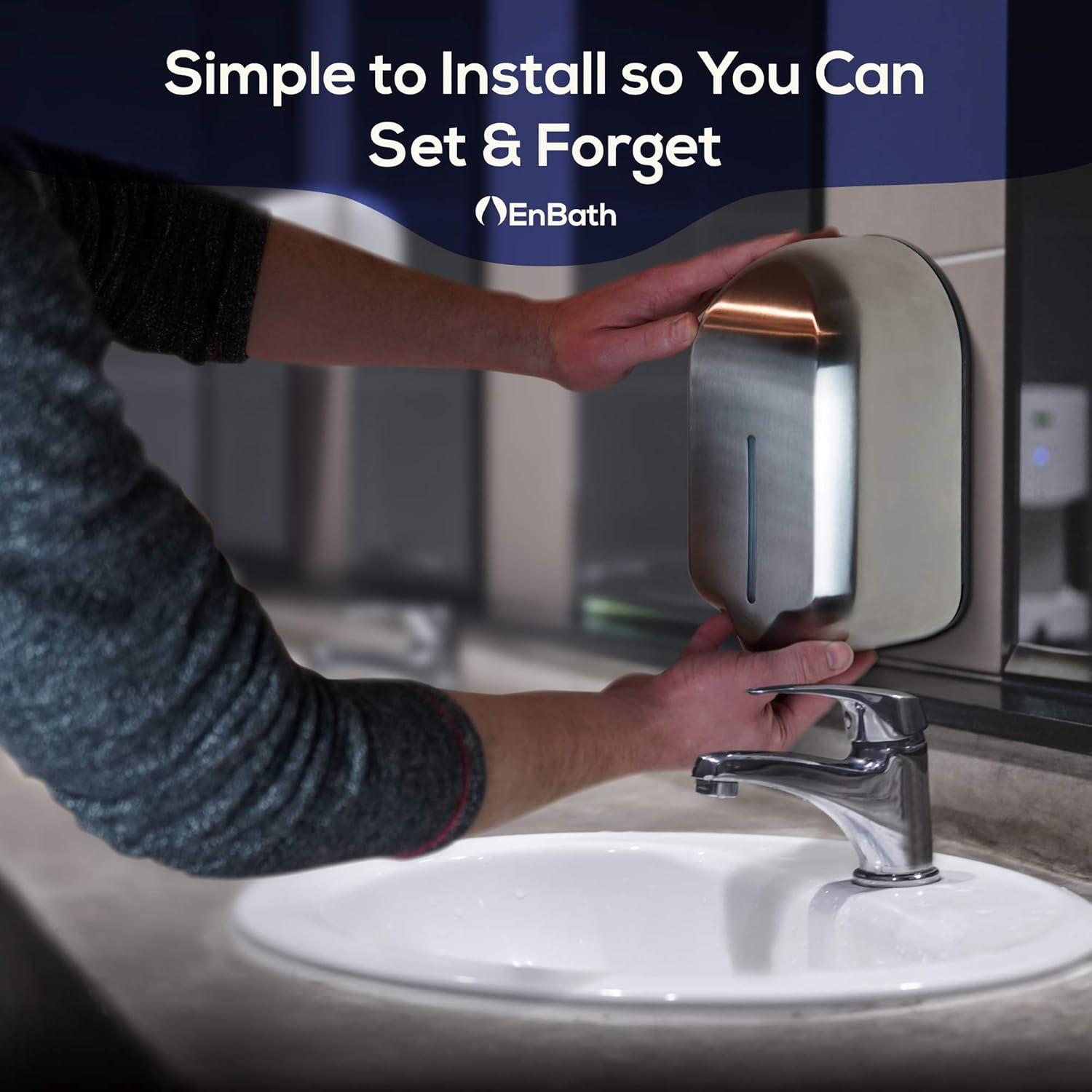 Dispensador Automático de Jabón EnBath 1200ml Acero Inoxidable