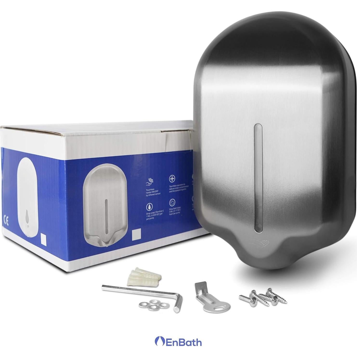 Dispensador Automático de Jabón EnBath 1200ml Acero Inoxidable