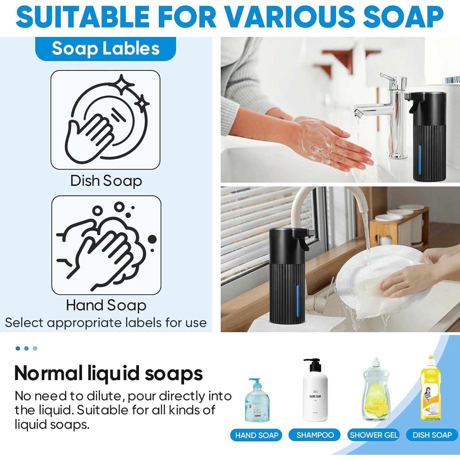 Dispensador Automático de Jabón UAYBABU 400 ml Táctil Negro