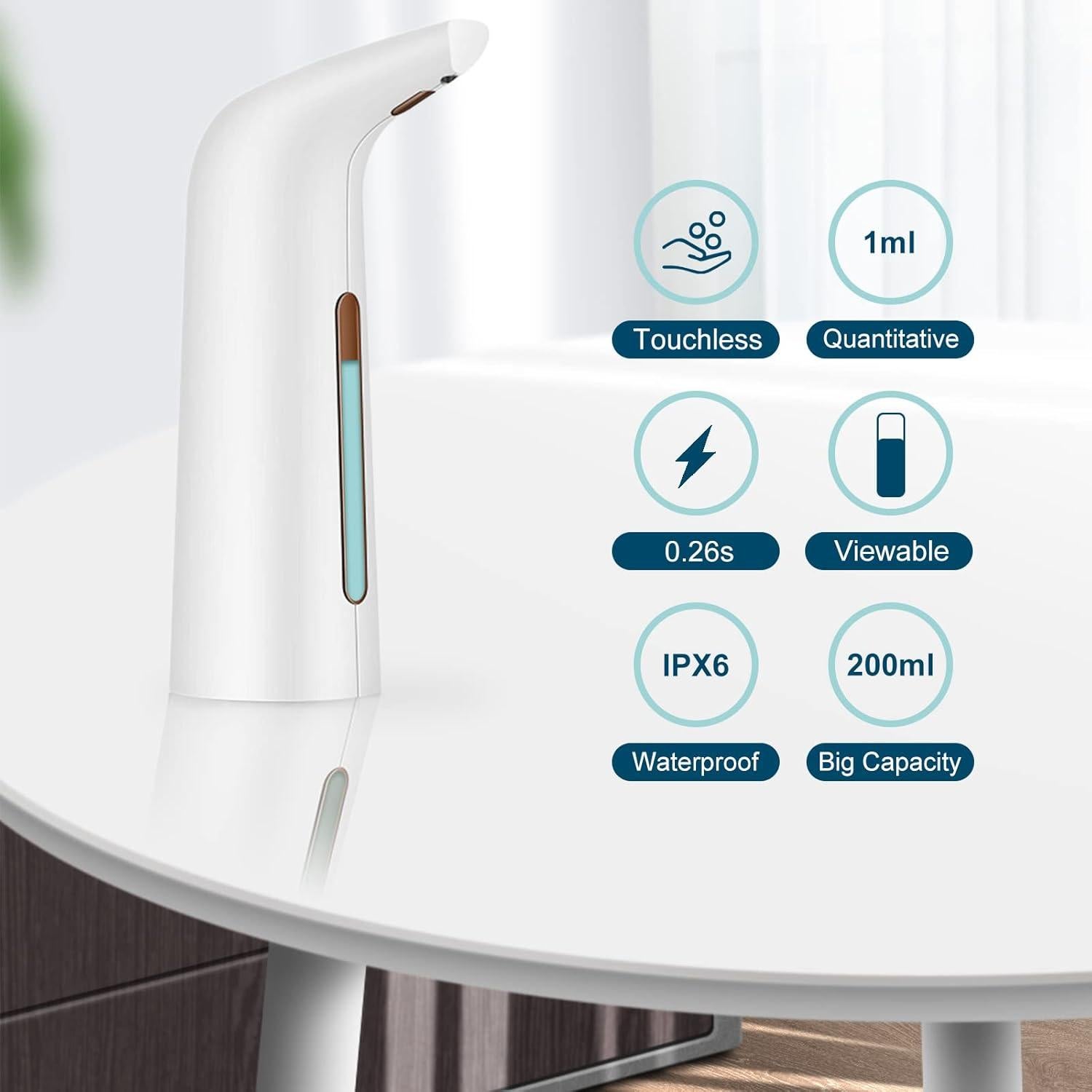 Dispensador de Jabón Automático TUMAN Pro 400ml Blanco IPX6