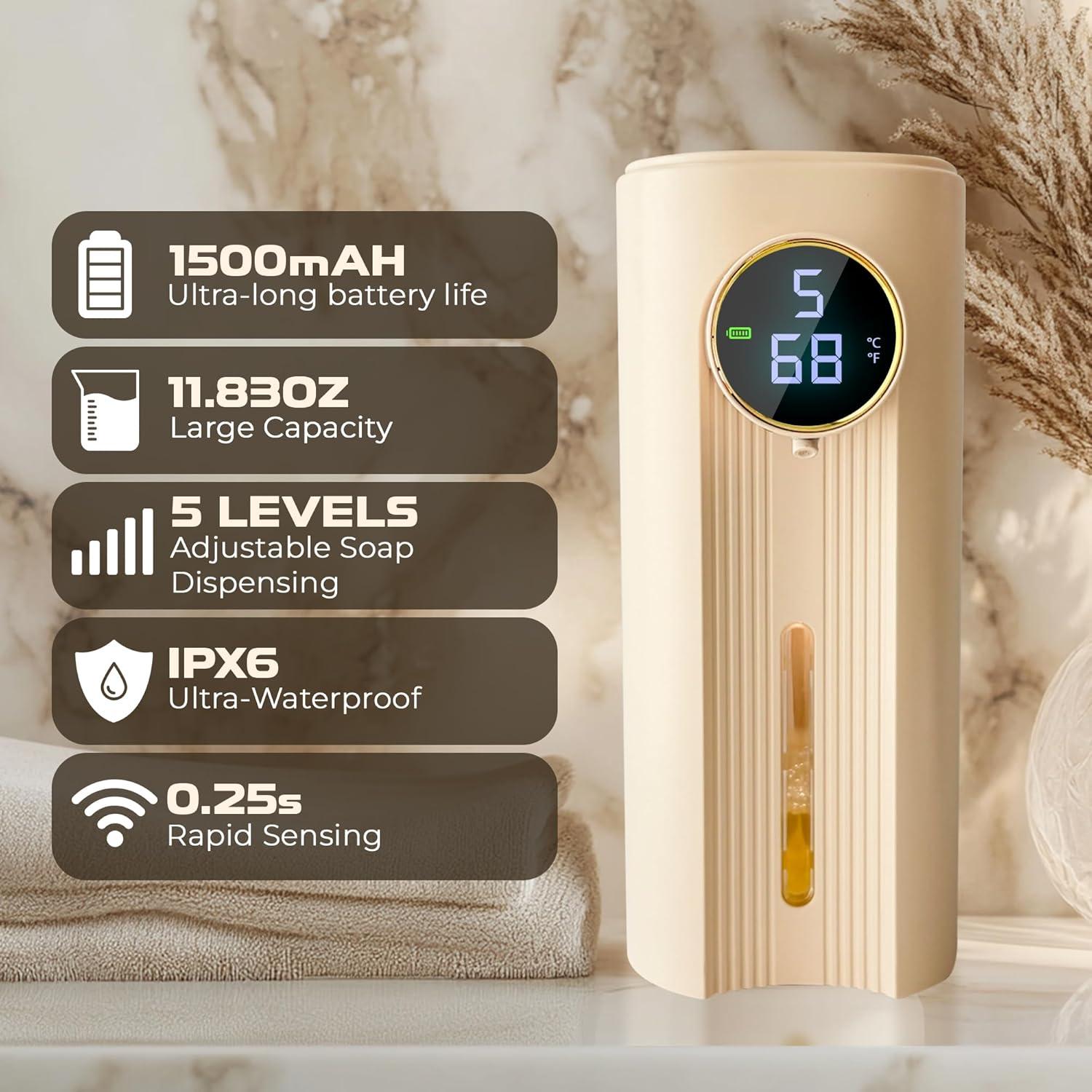 Dispensador Automático de Jabón Espumoso S&S Beige USB-C