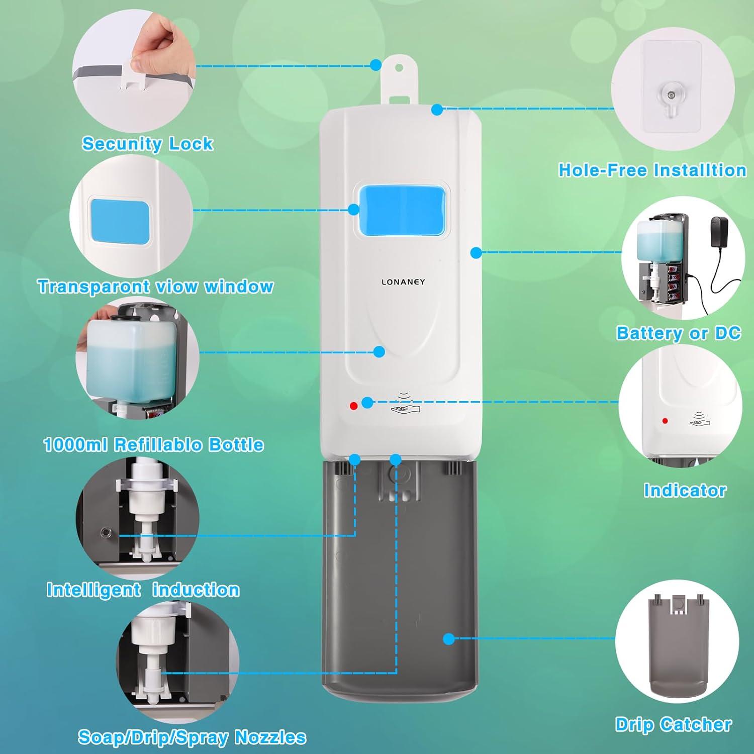 Dispensador de Jabón Espumoso Automático Sin Contacto 1.2kg