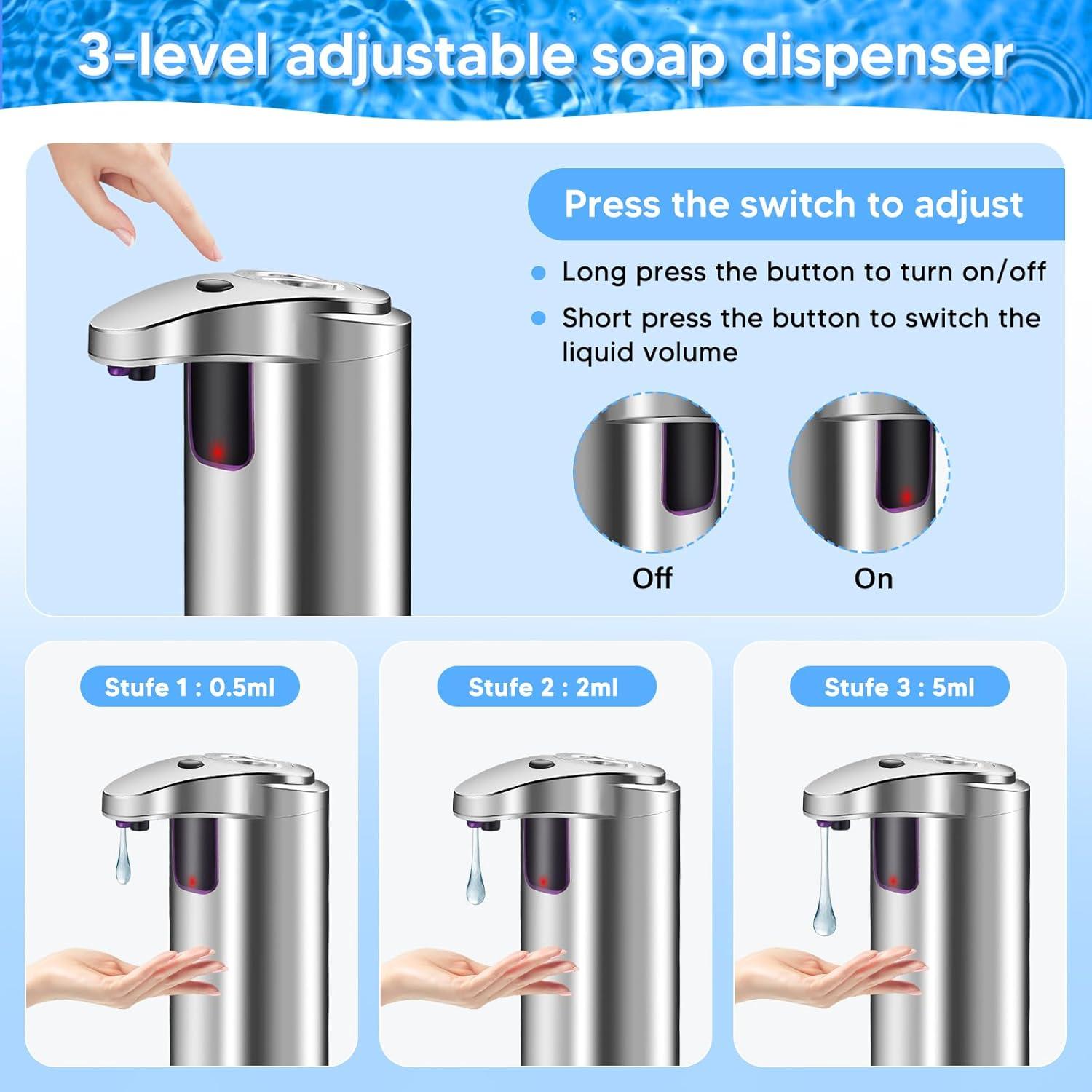 Dispensador de Jabón Automático Bensbl 2 Pcs Acero Inoxidable