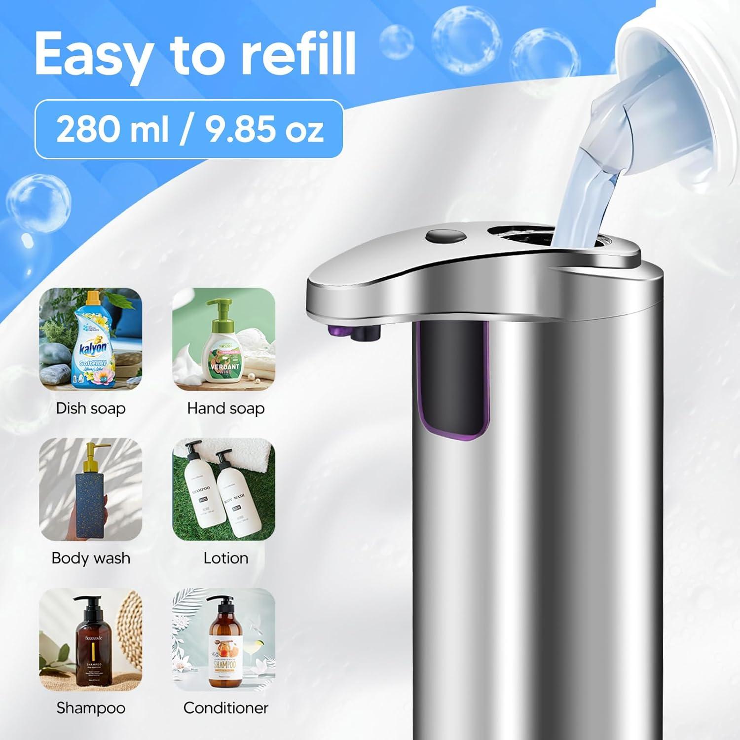 Dispensador de Jabón Automático Bensbl 2 Pcs Acero Inoxidable