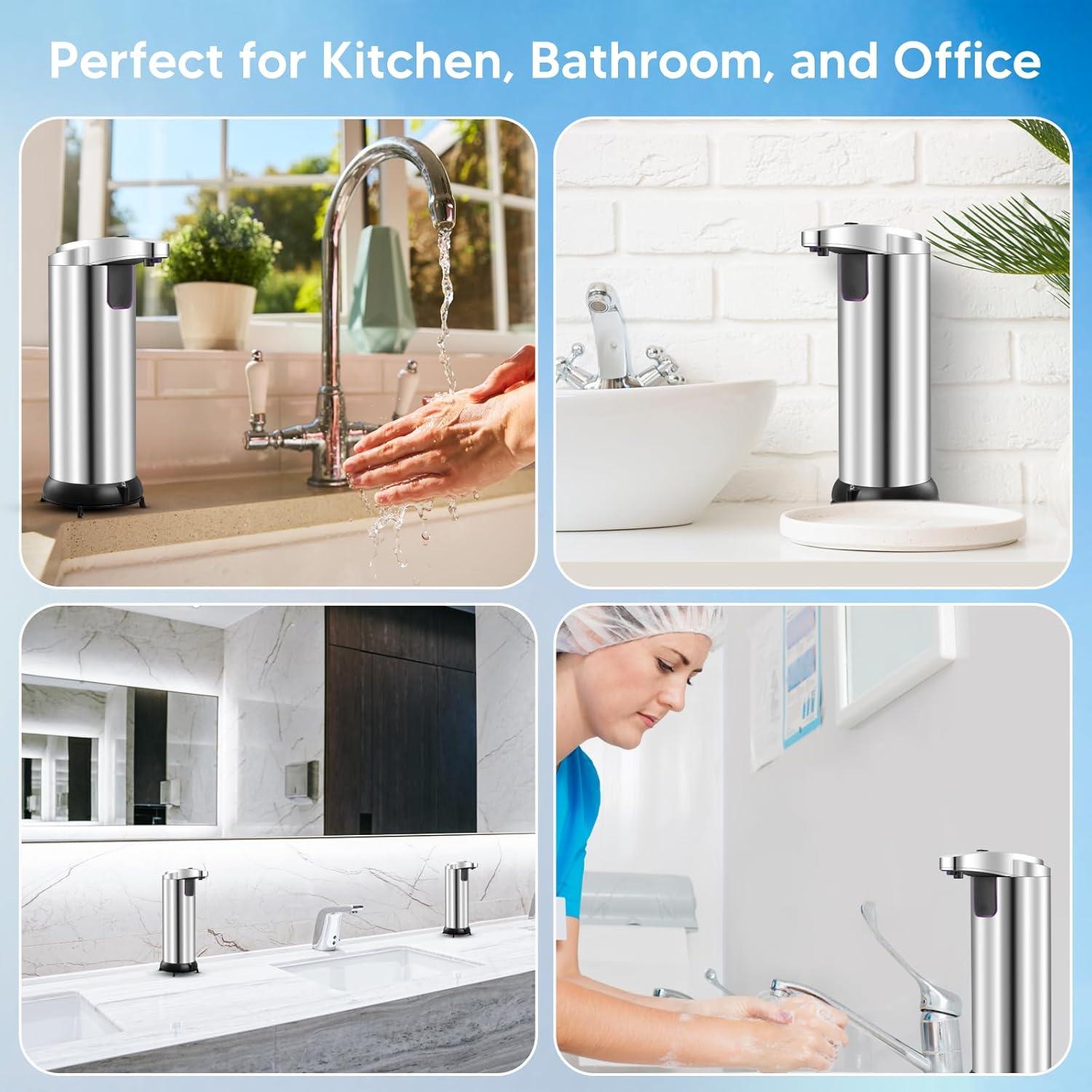 Dispensador de Jabón Automático Bensbl 2 Pcs Acero Inoxidable