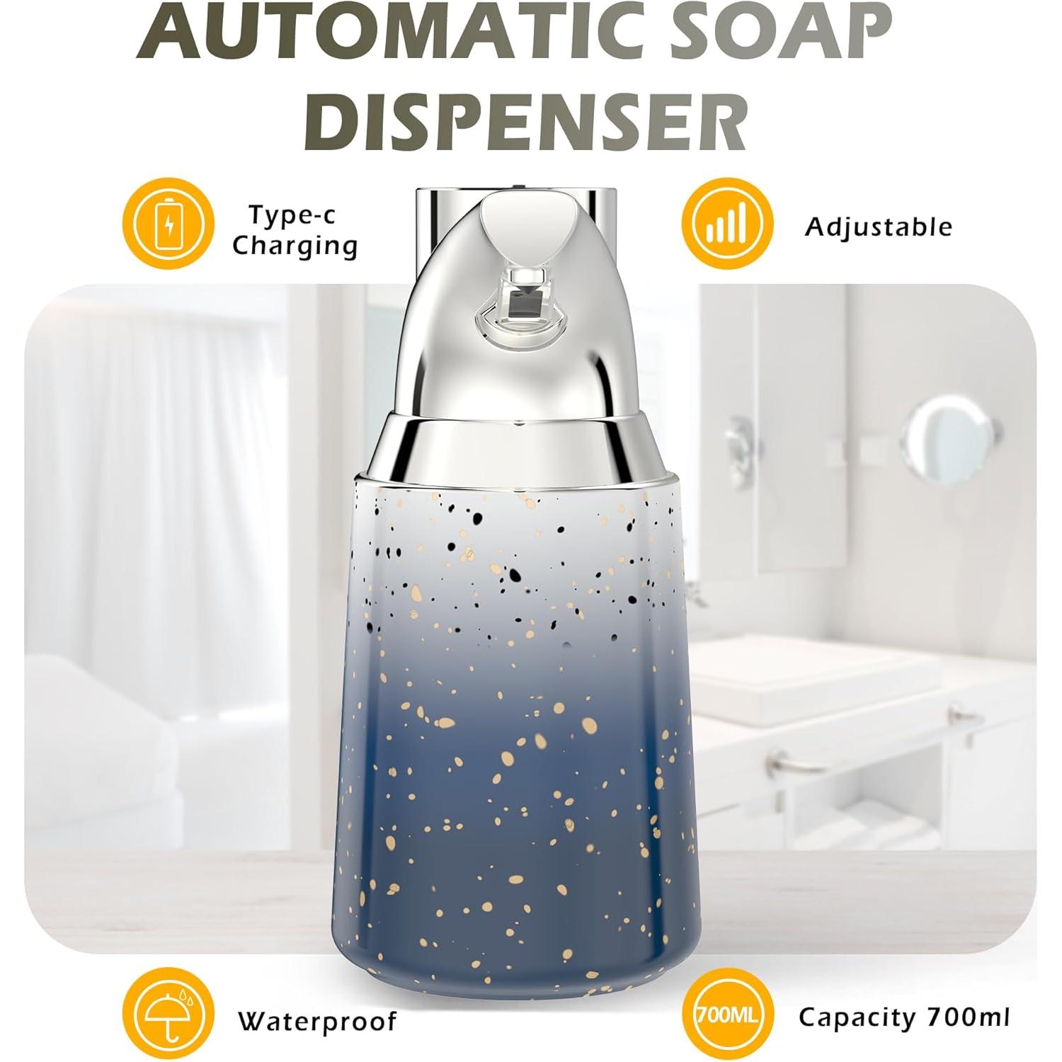Dispensador de Jabón Automático Greatmay 750ml Cerámico Plata