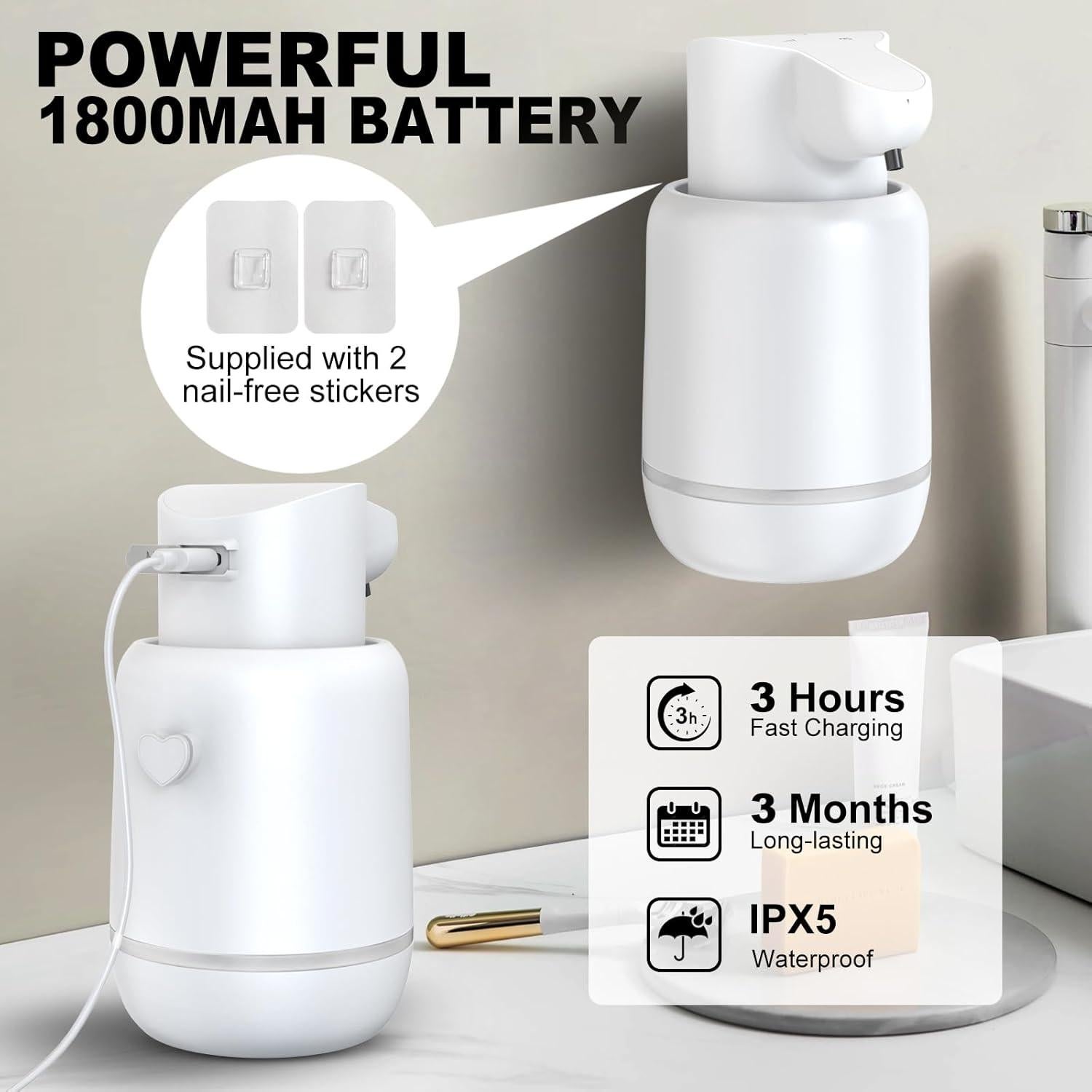 Dispensador Automático de Jabón Espumoso Tepsammion 420ml