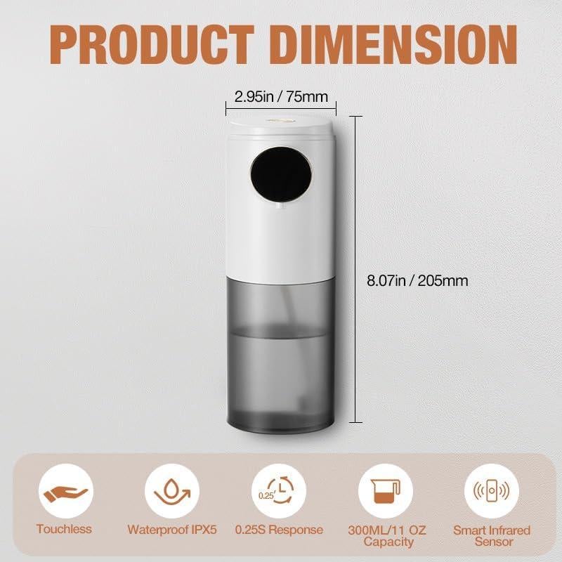 Paquete de 2 Dispensadores Automáticos de Jabón VZZNN Blanco