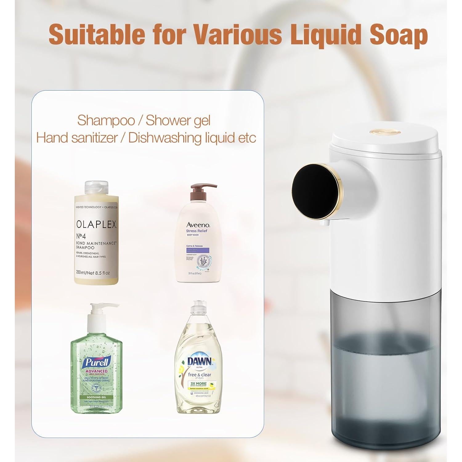 Paquete de 2 Dispensadores Automáticos de Jabón VZZNN Blanco