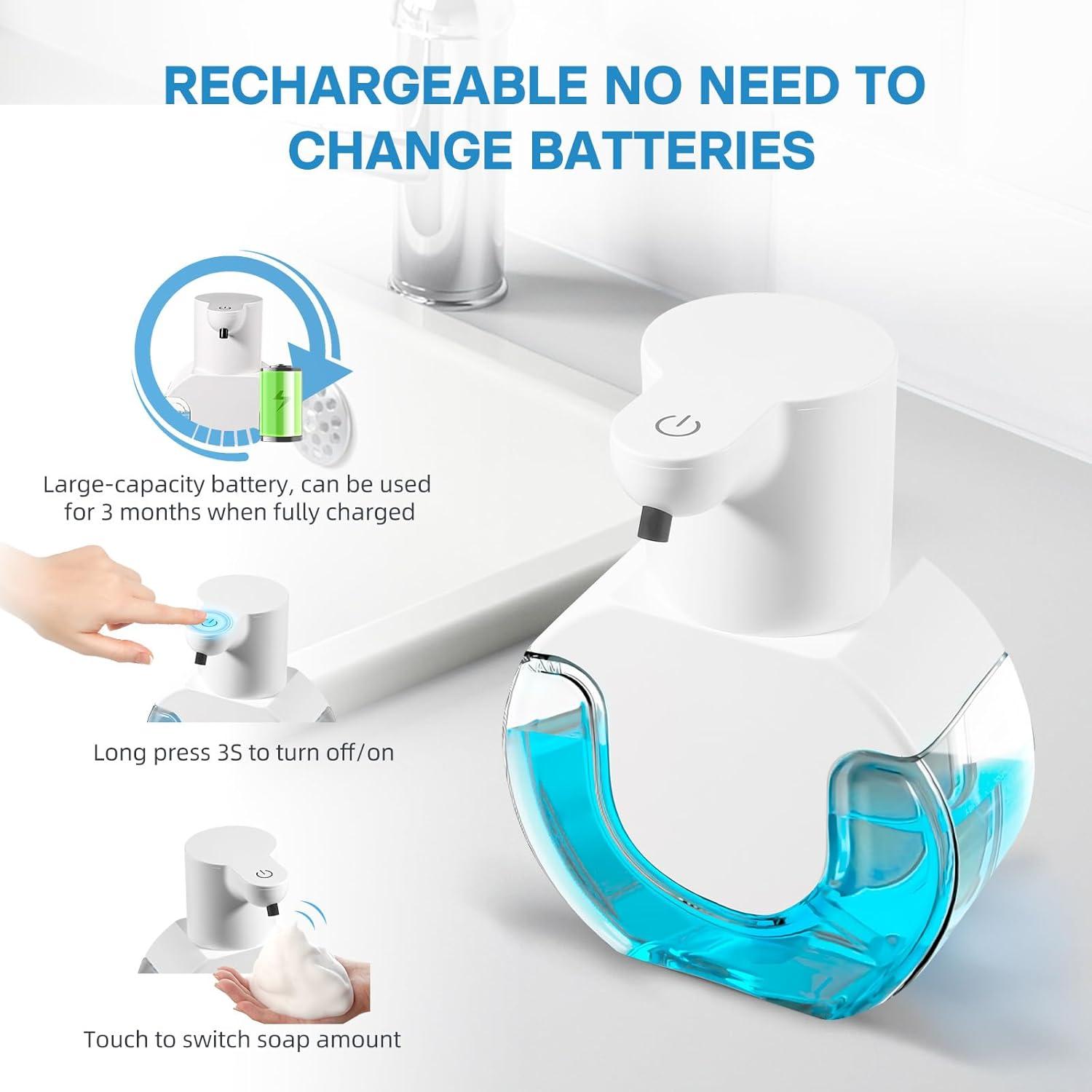 Paquete de 2 Dispensadores Automáticos de Jabón Espumoso VZZNN 420ml