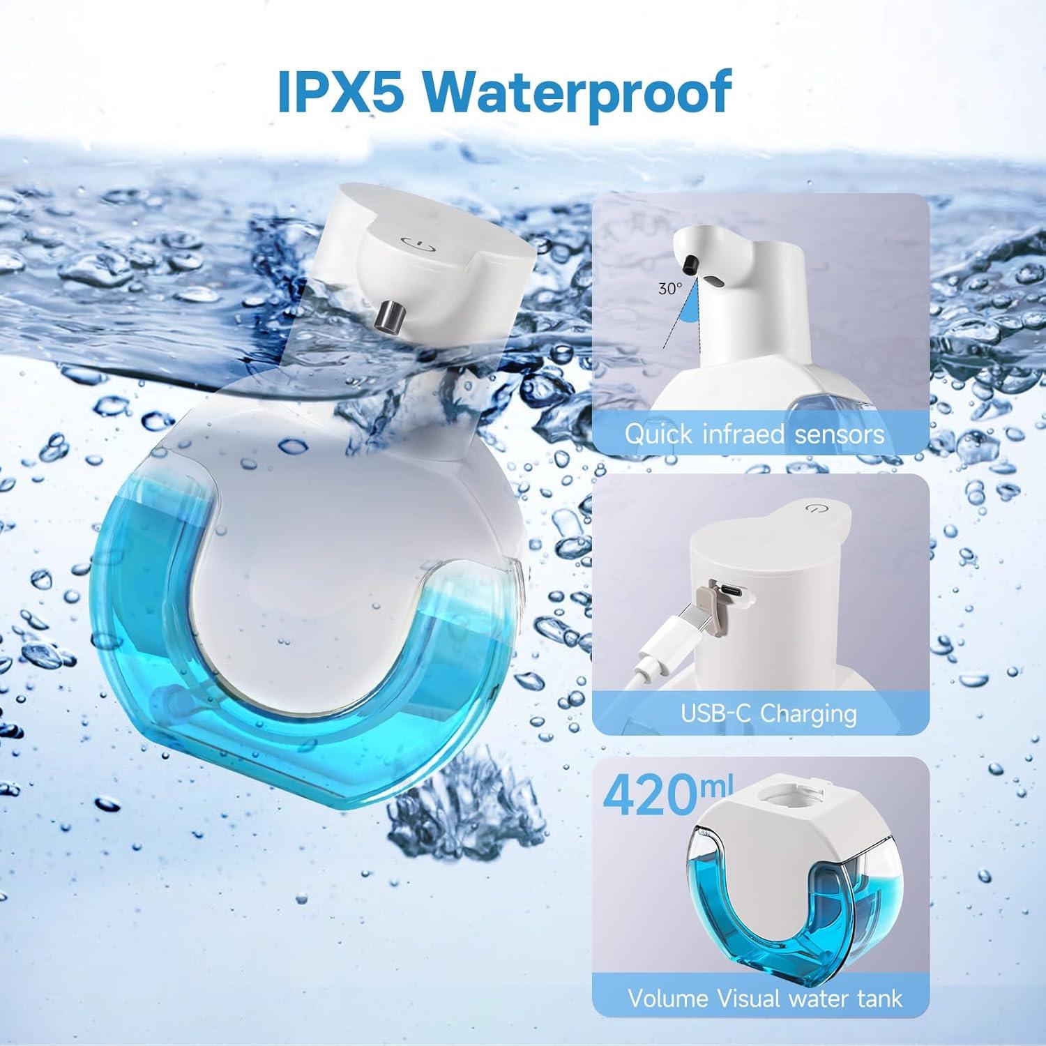 Paquete de 2 Dispensadores Automáticos de Jabón Espumoso VZZNN 420ml