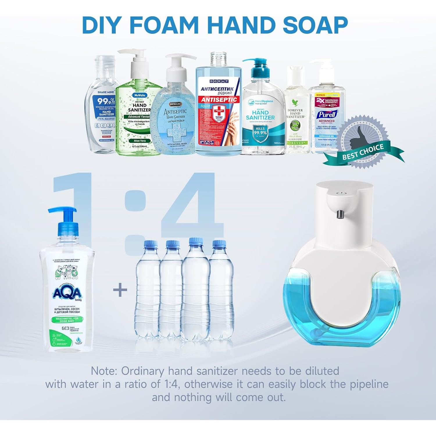 Paquete de 2 Dispensadores Automáticos de Jabón Espumoso VZZNN 420ml