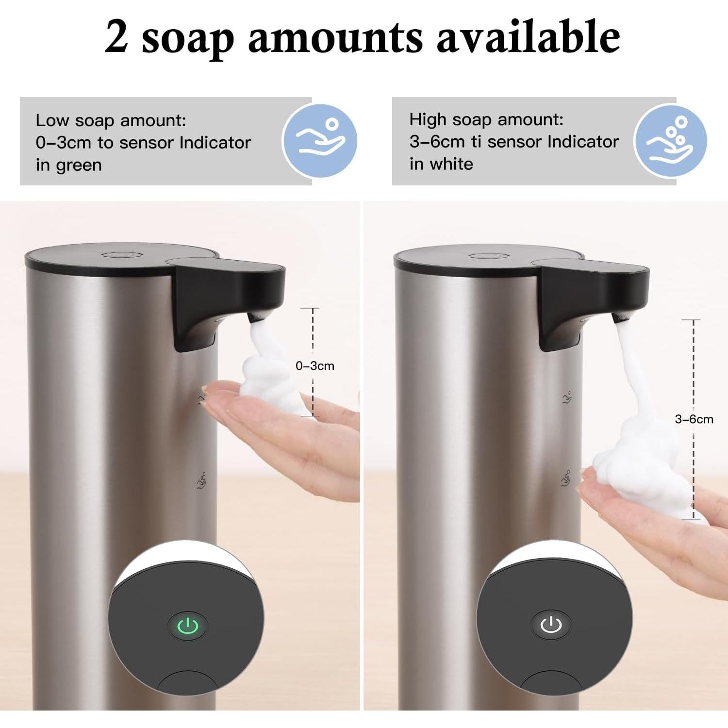 Dispensador de Jabón Automático LAOPAO Acero Inoxidable 0.56kg