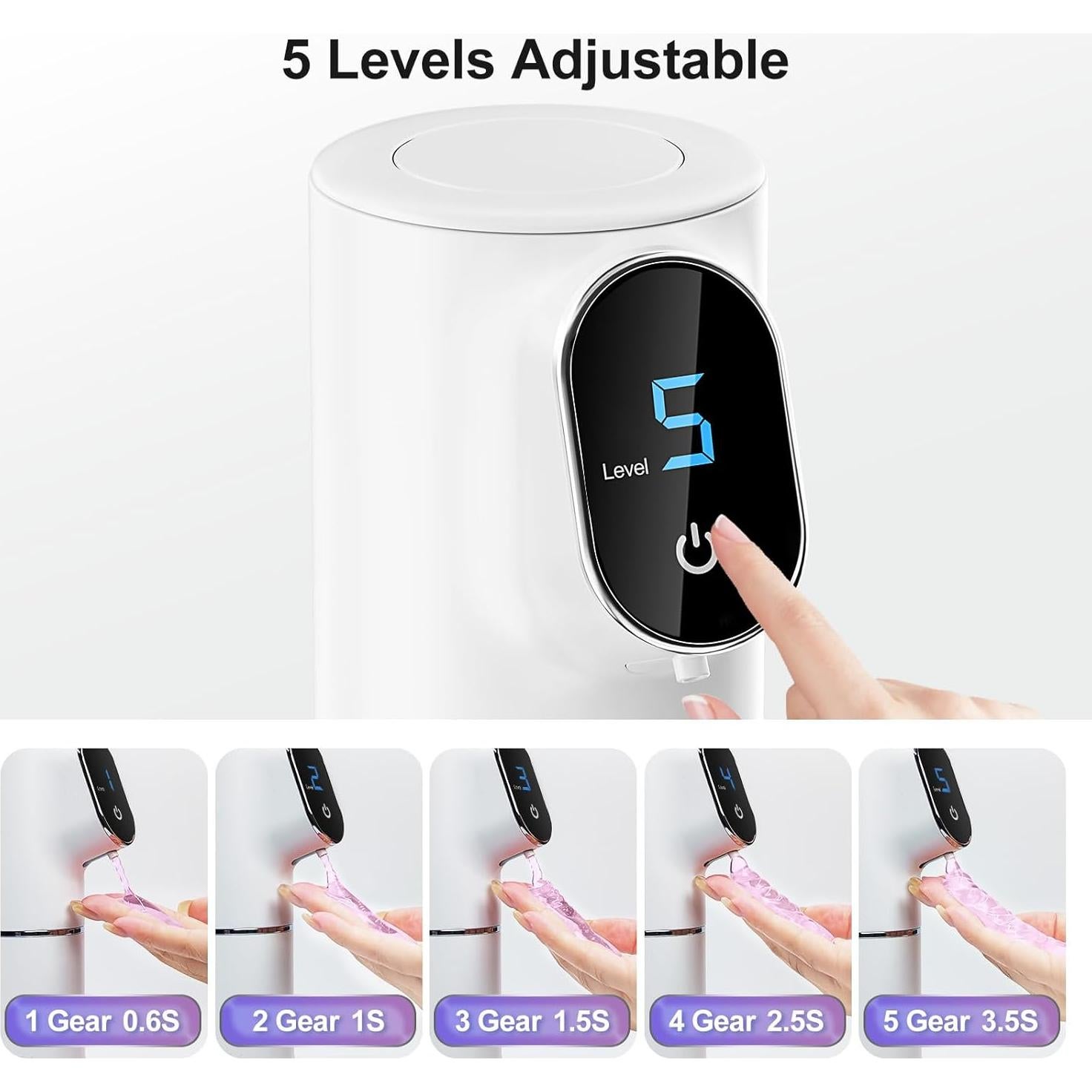 Dispensador de Jabón Automático Wladipw 320ml Blanco Recargable