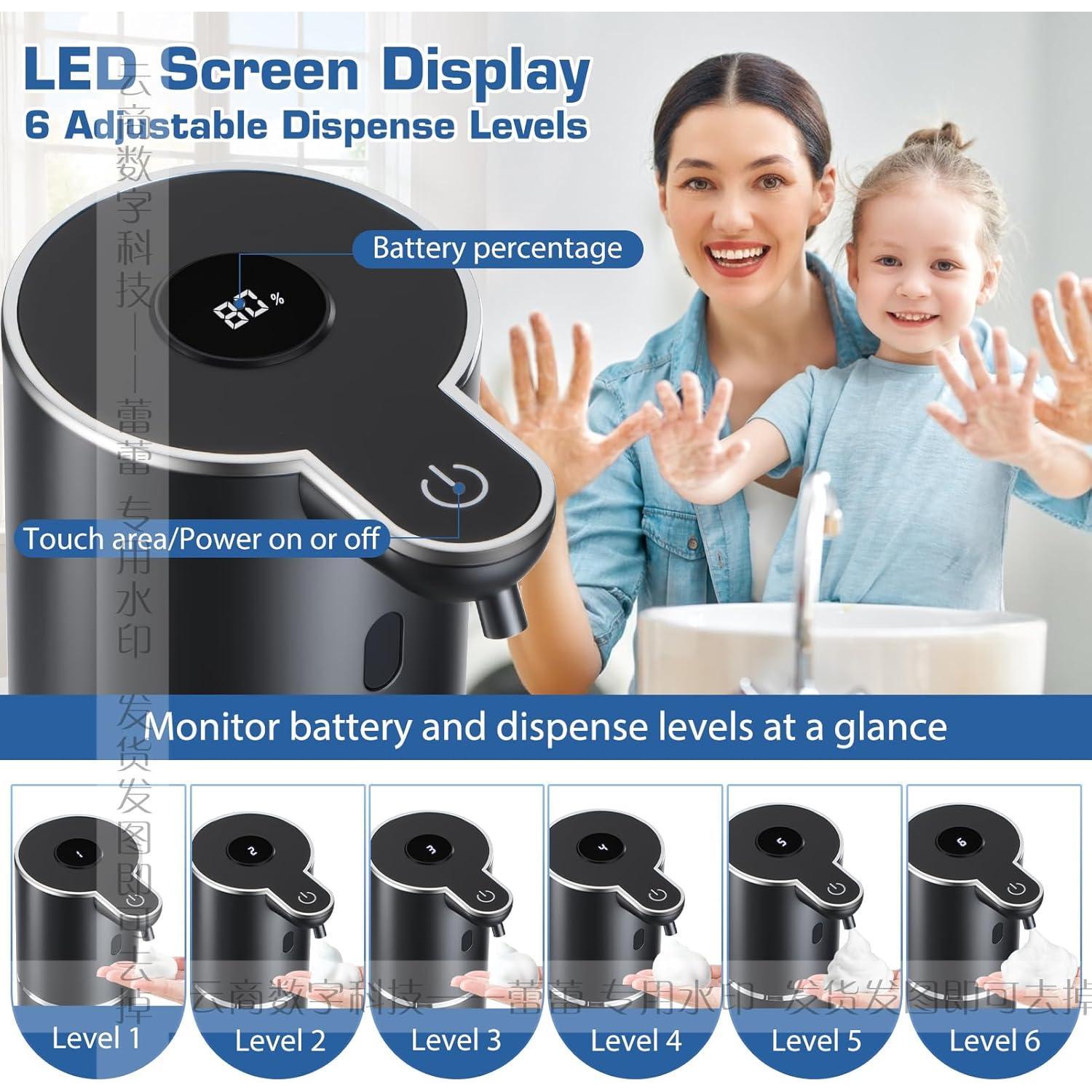 Dispensador Automático de Jabón Espumoso XINKORA 380ml Negro