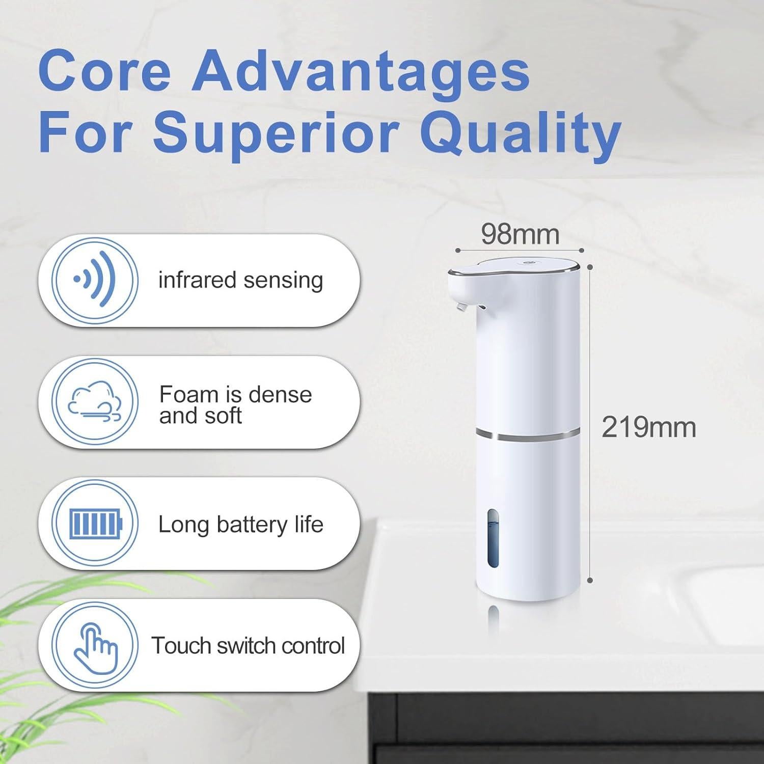 Dispensador Automático de Jabón Espumoso Genérico 400ml USB-C