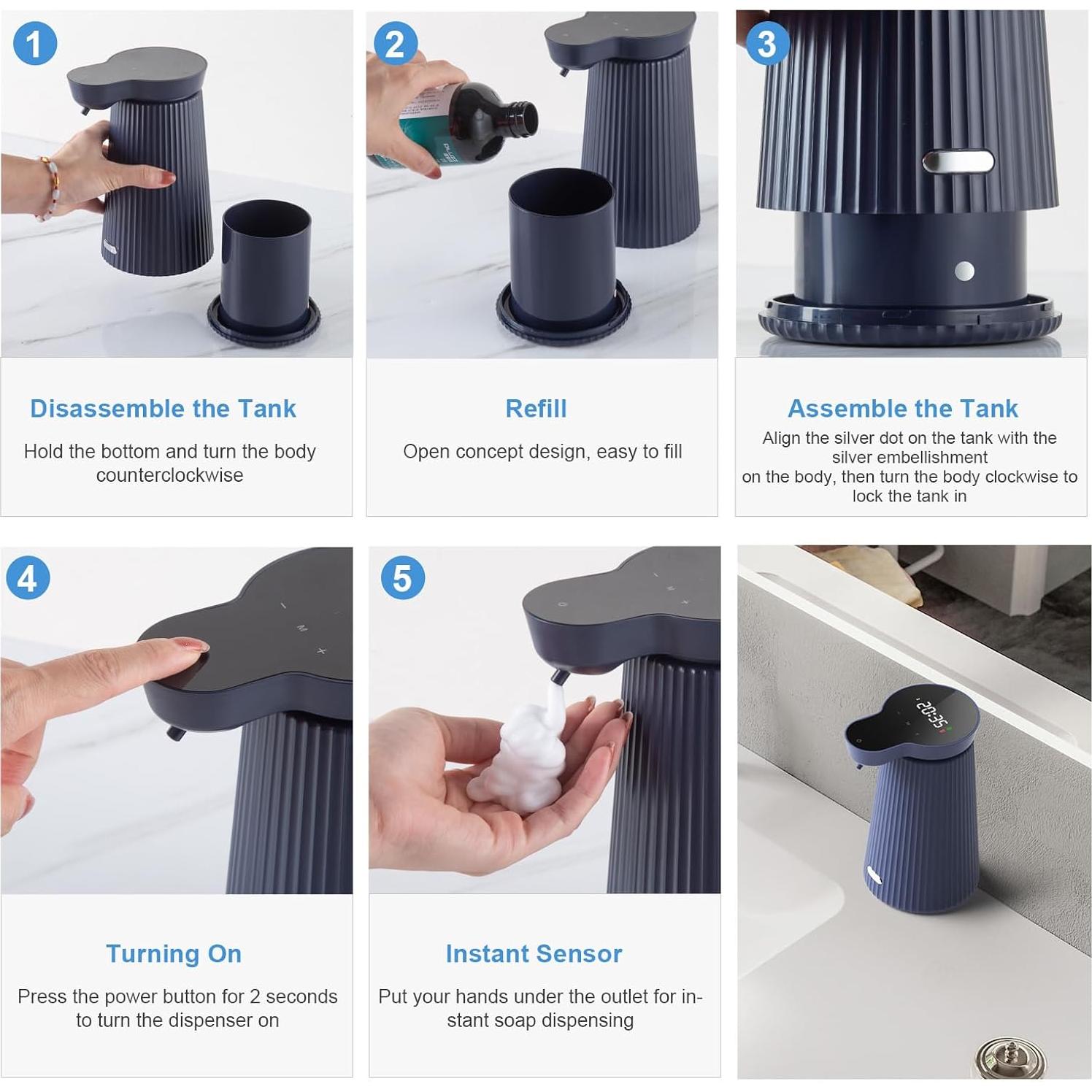 Dispensador Automático de Jabón Espumoso HYHome 500ml Azul