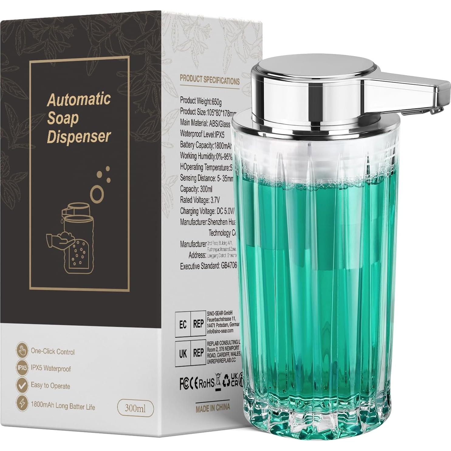 Dispensador Automático de Jabón Líquido Blancel 311 ml Vidrio