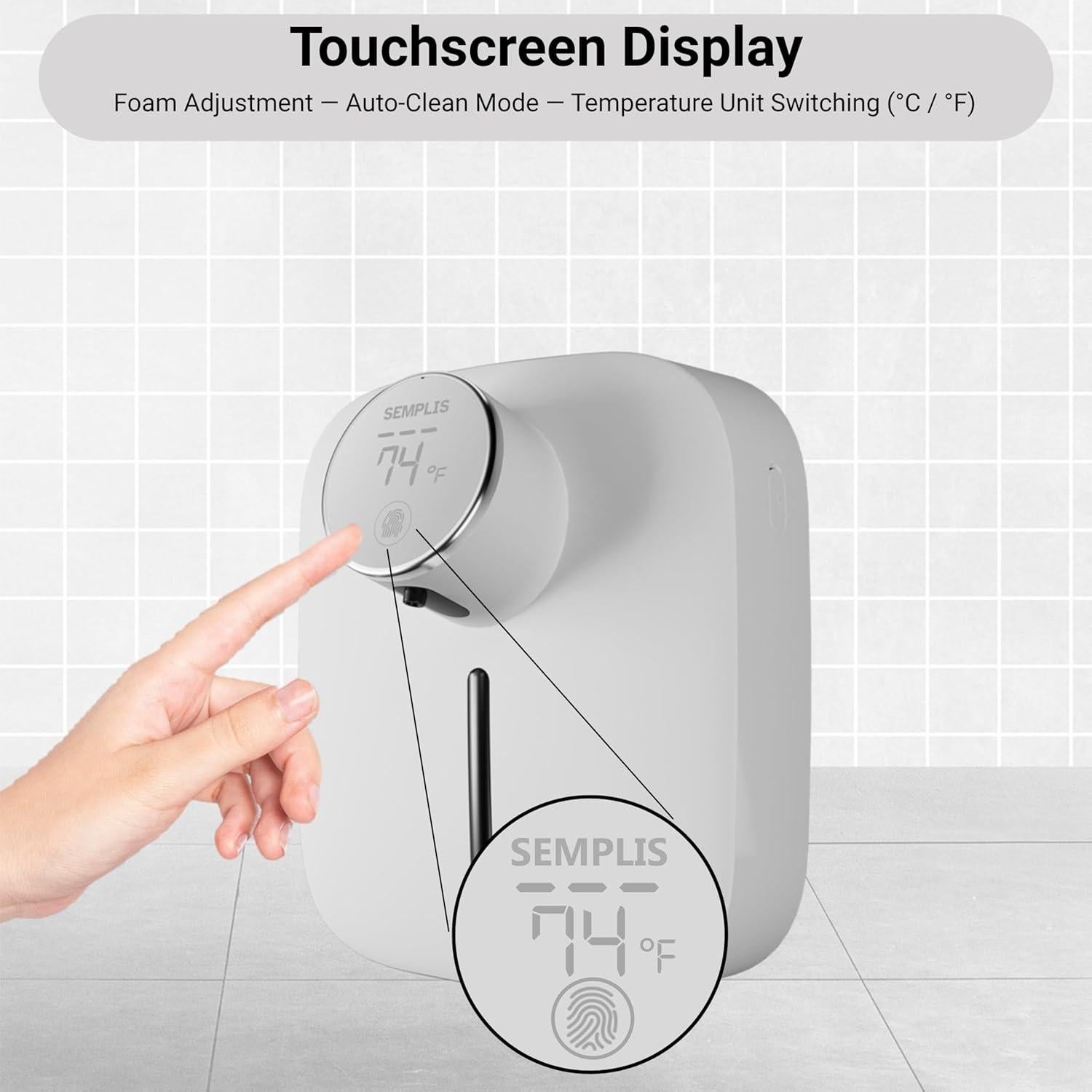 Dispensador Automático de Jabón Espumoso SEMPLIS 320 ml