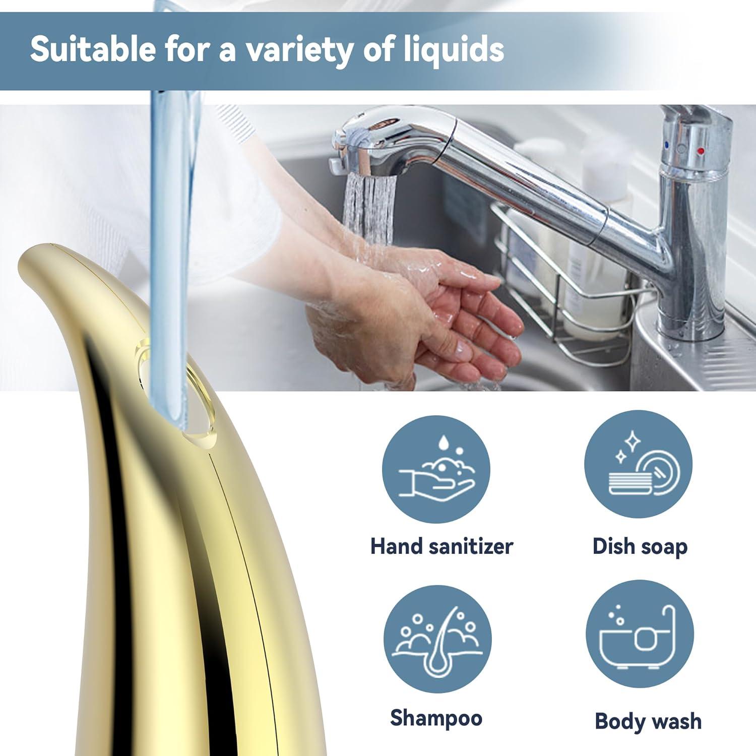 Dispensador Automático de Jabón XZUO Dorado - Sin Contacto, 4 Niveles