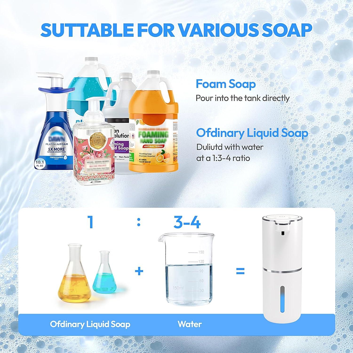 Paquete de 2 dispensadores automáticos de jabón espumoso MTYGK 400ml