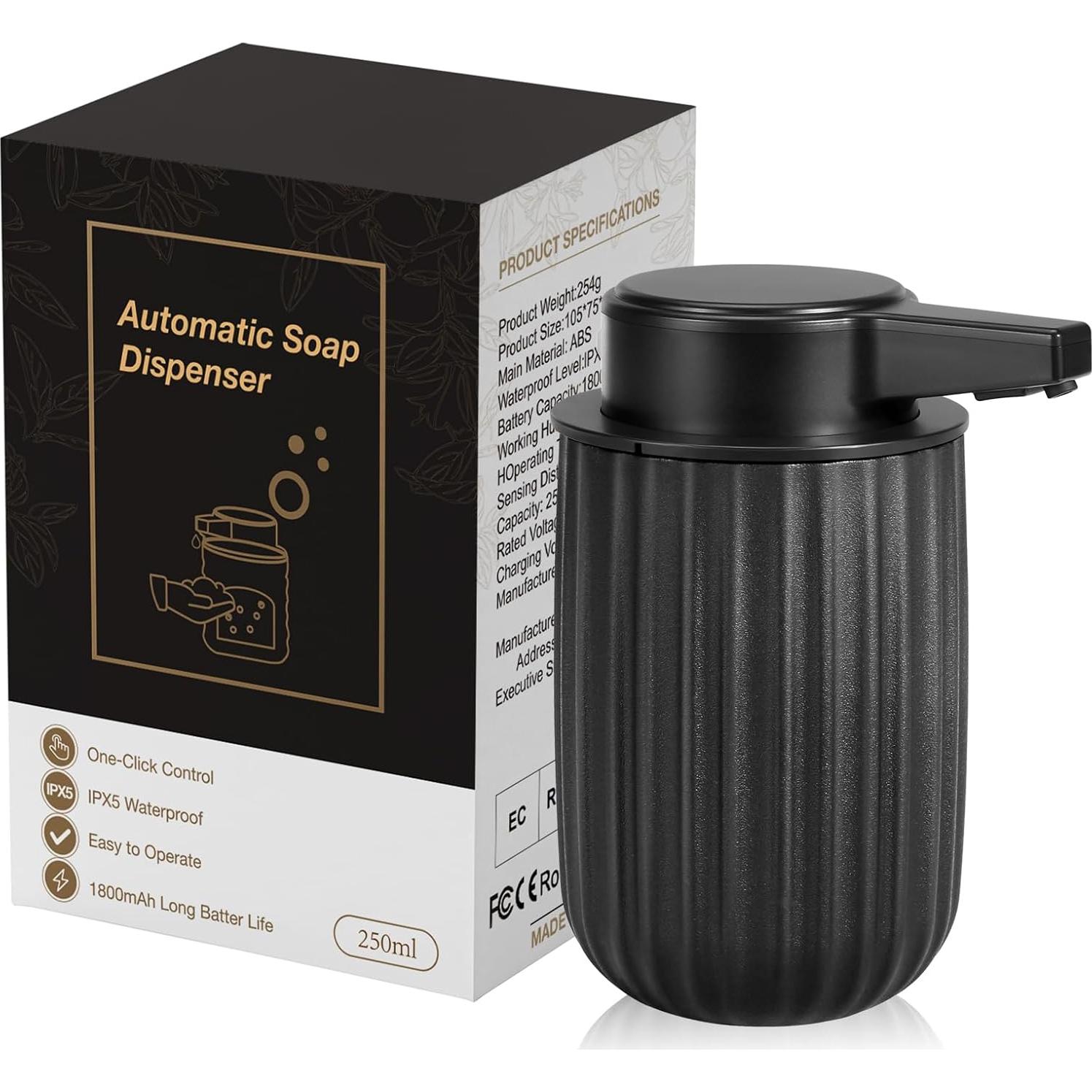 Dispensador Automático de Jabón Blancel 250ml Negro Recargable
