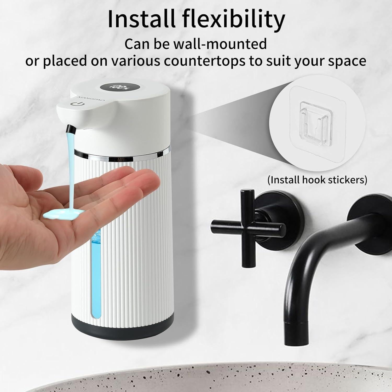 Dispensador de Jabón Automático XIANGPAO Negro Recargable 371g