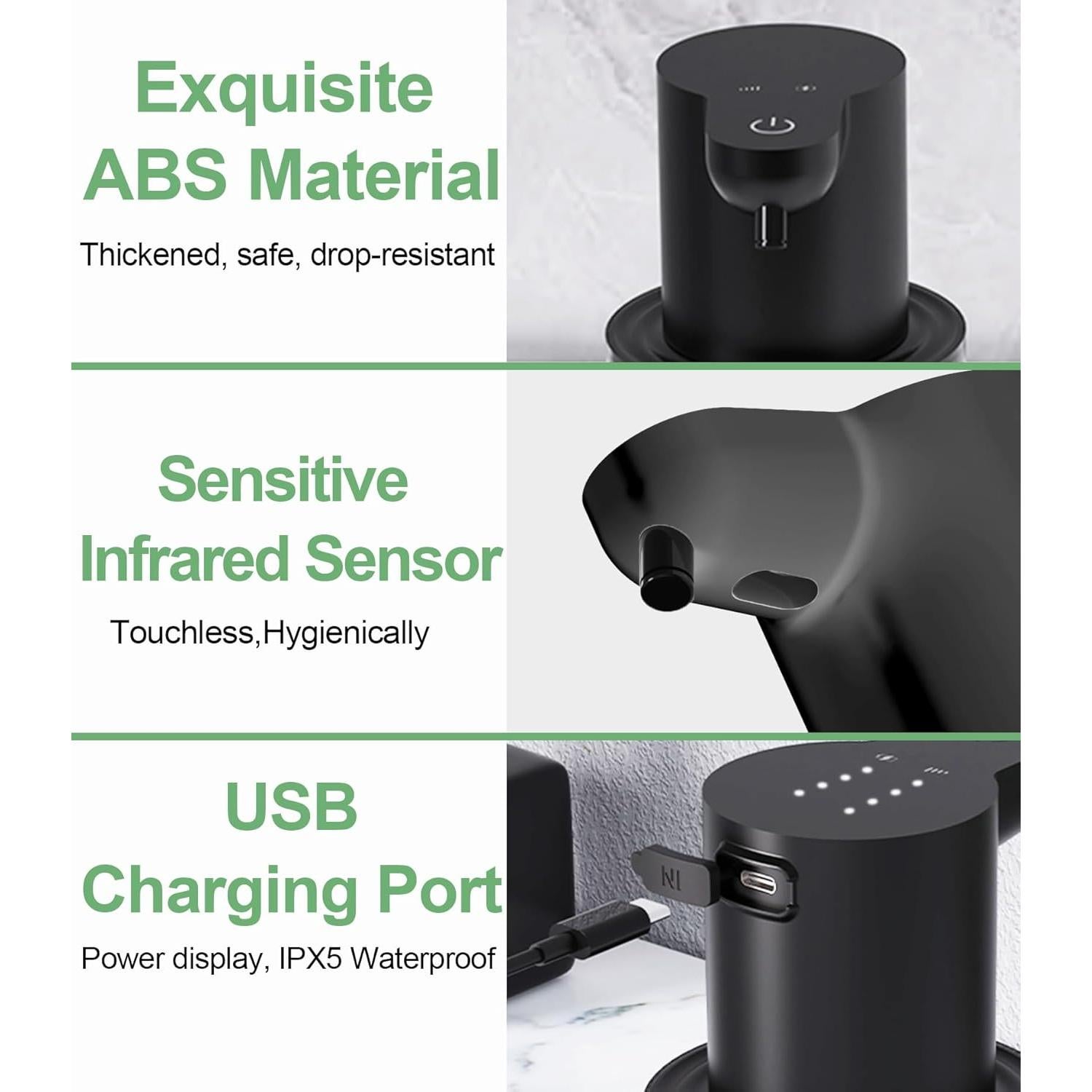 Dispensador de Jabón Espumoso Automático Josnown 400ml Negro