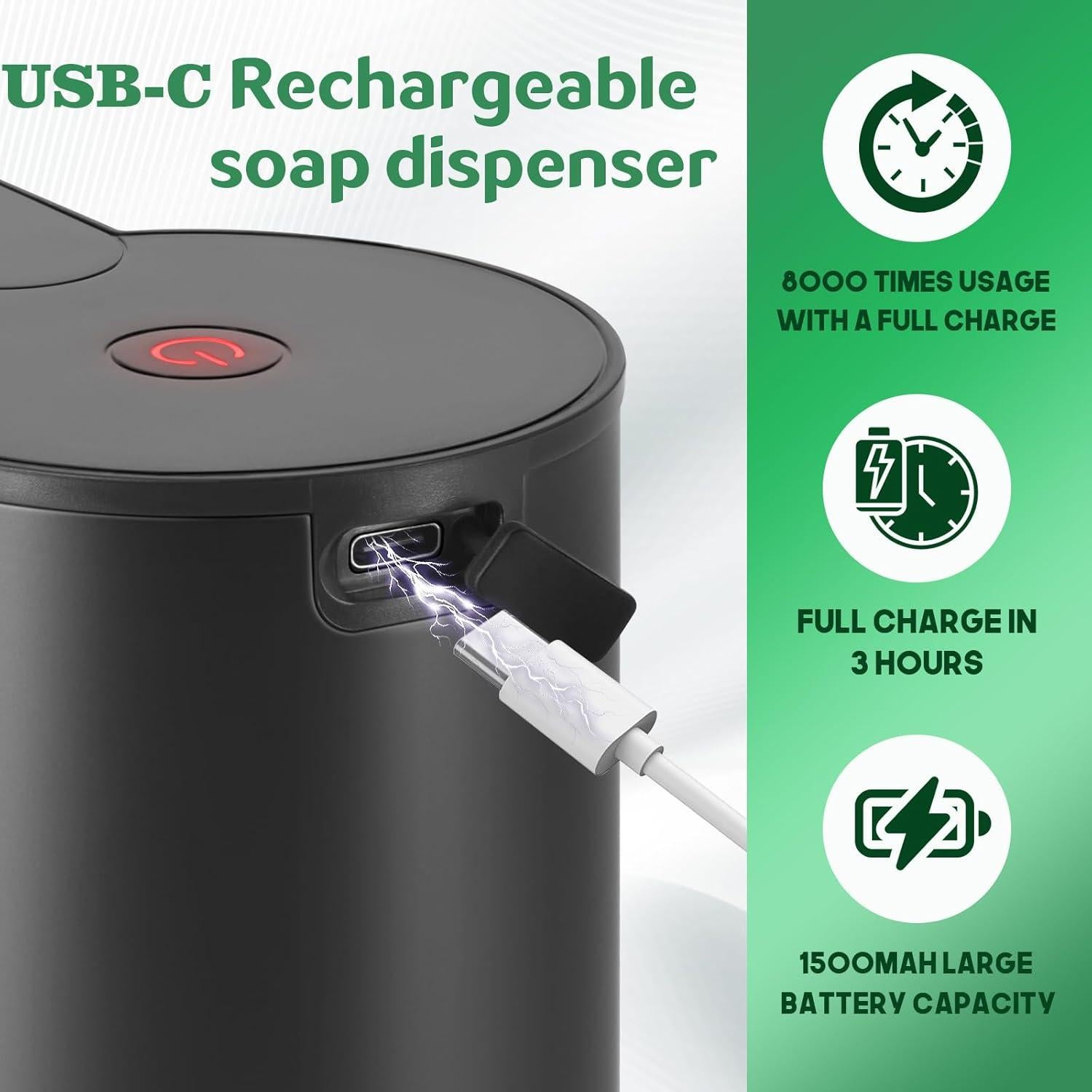 Dispensador Automático de Jabón Espumoso HOTBABY Negro Inoxidable