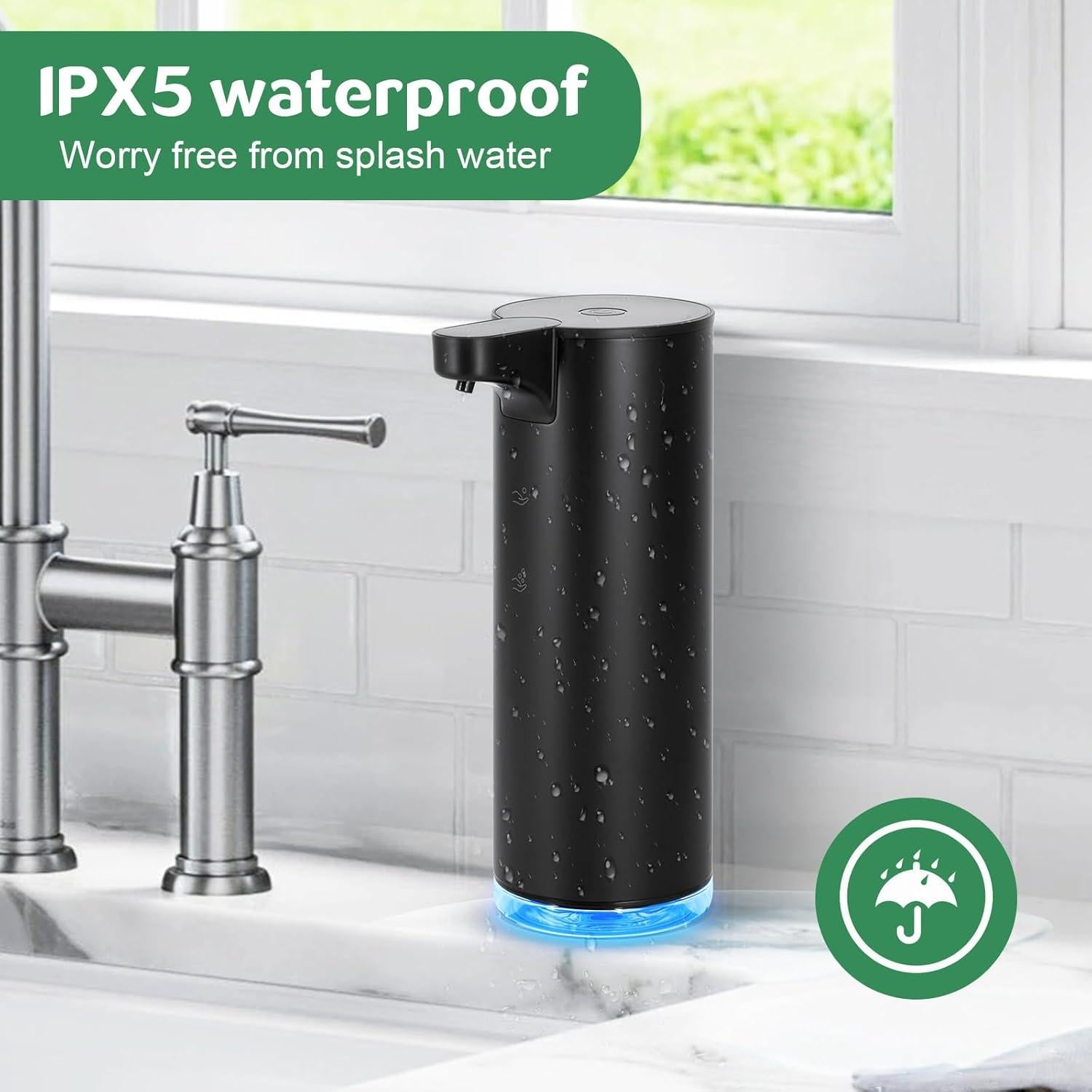 Dispensador Automático de Jabón Espumoso HOTBABY Negro Inoxidable