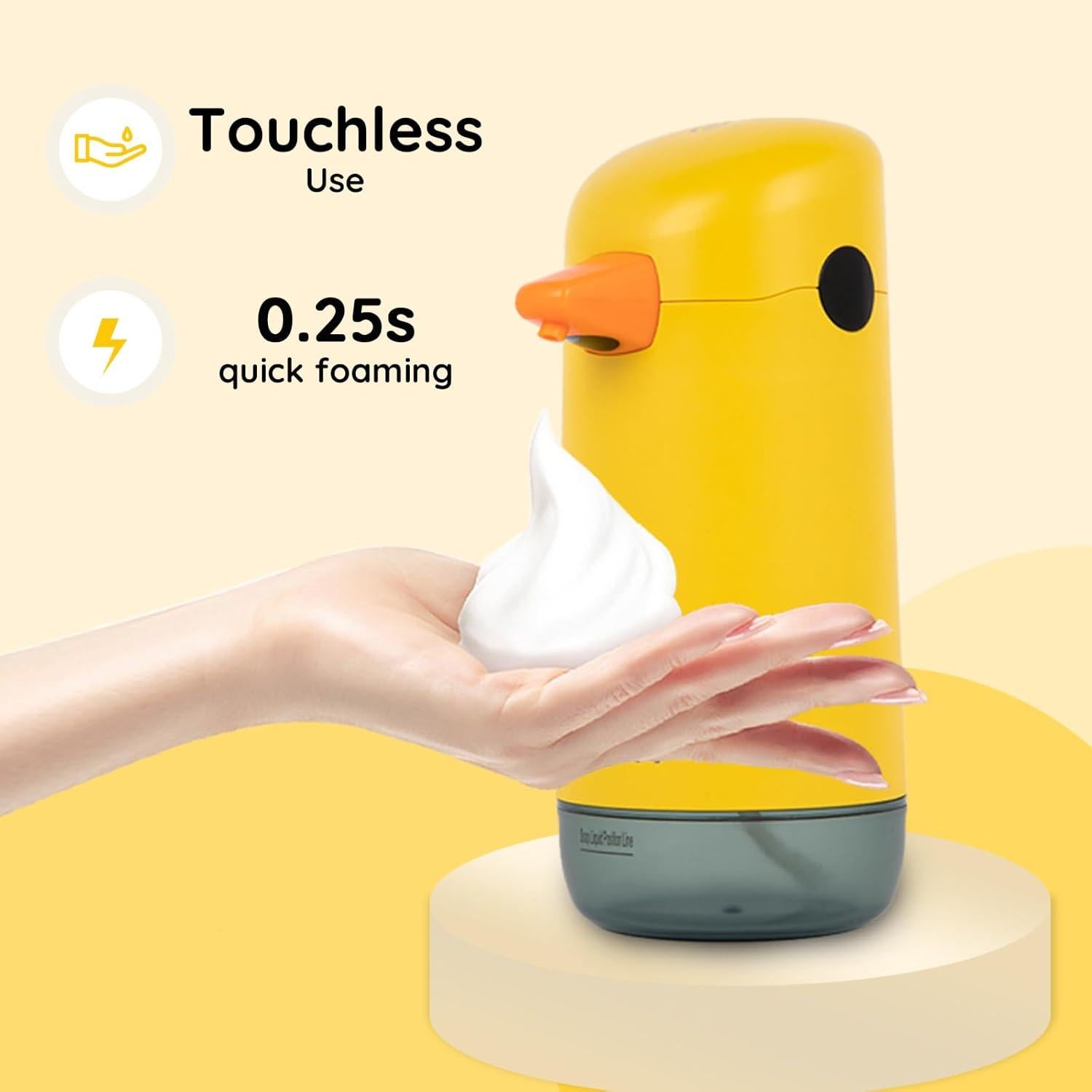 Dispensador Automático de Jabón Espumoso Besdor Pato Amarillo