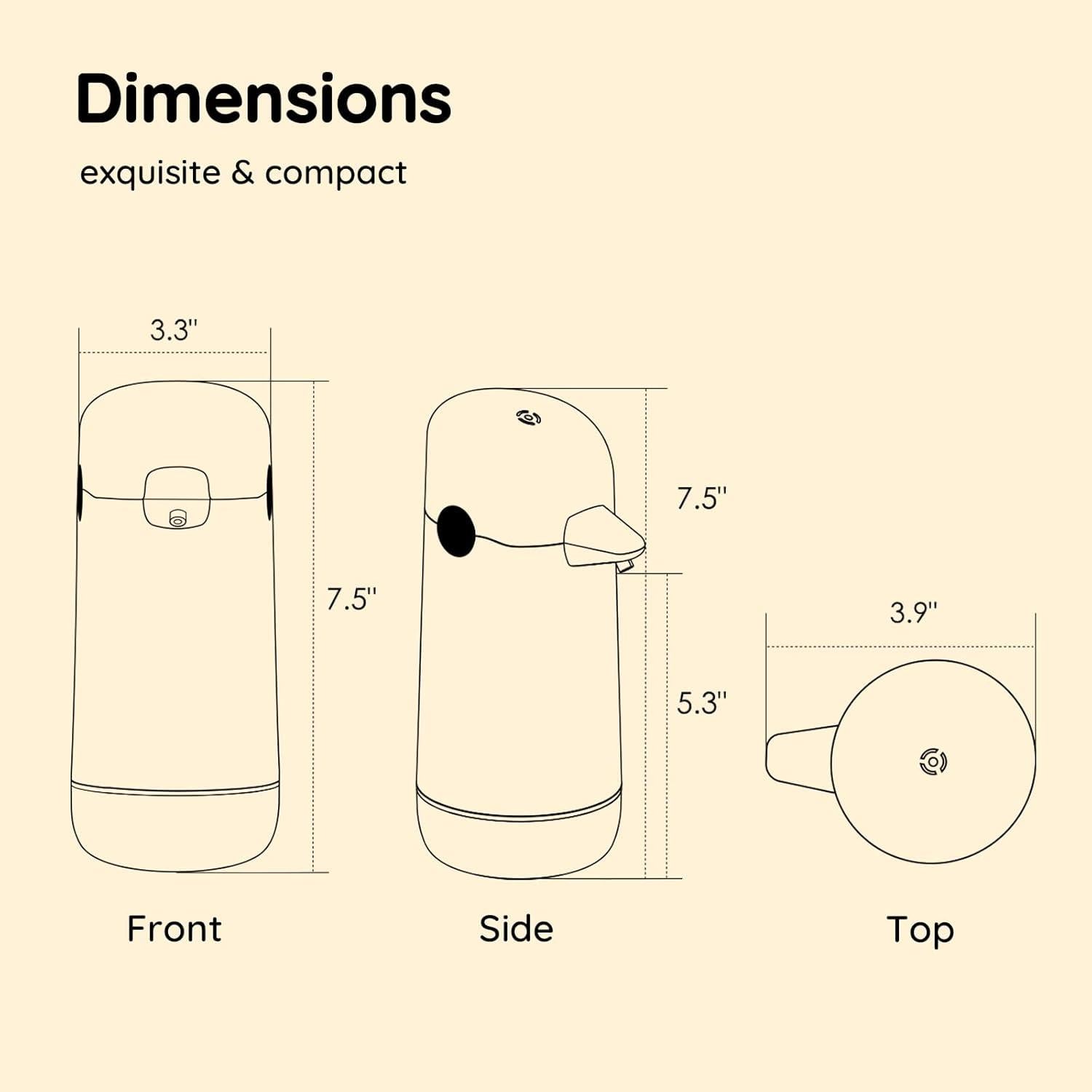 Dispensador Automático de Jabón Espumoso Besdor Pato Amarillo