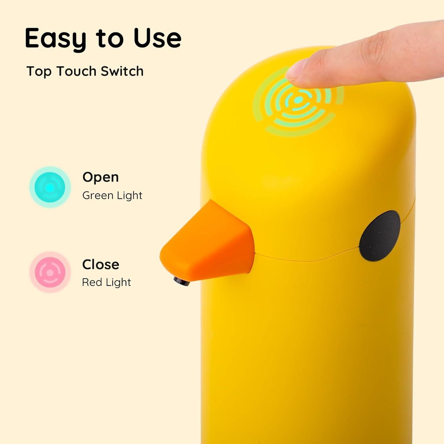 Dispensador Automático de Jabón Espumoso Besdor Pato Amarillo