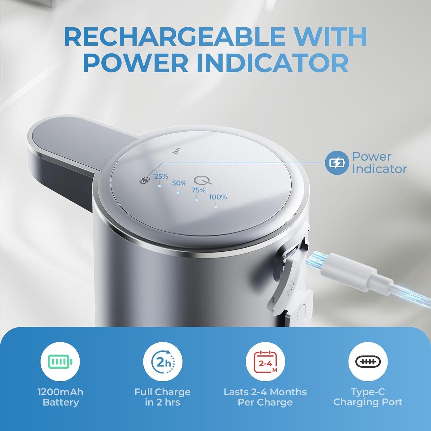 Dispensador Automático de Jabón Espumoso Wisekoti P11 Gris