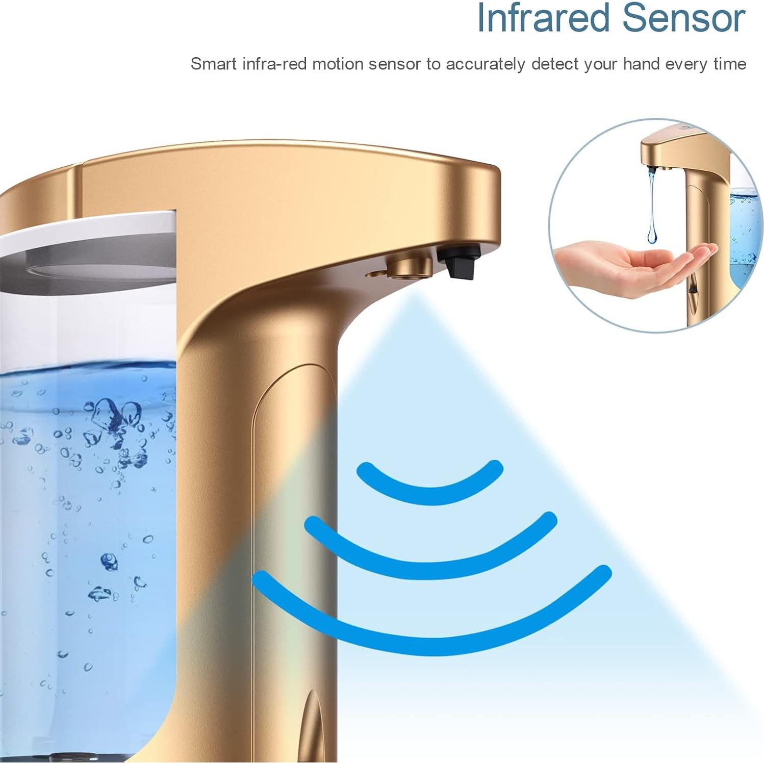 Dispensador Automático de Jabón Ankilo 370ml Dorado Rosa