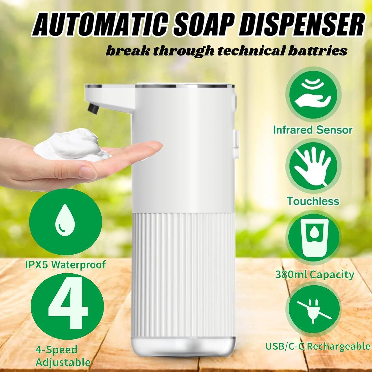 Dispensador Automático de Jabón Fiecco Blanco 385ml Sin Contacto