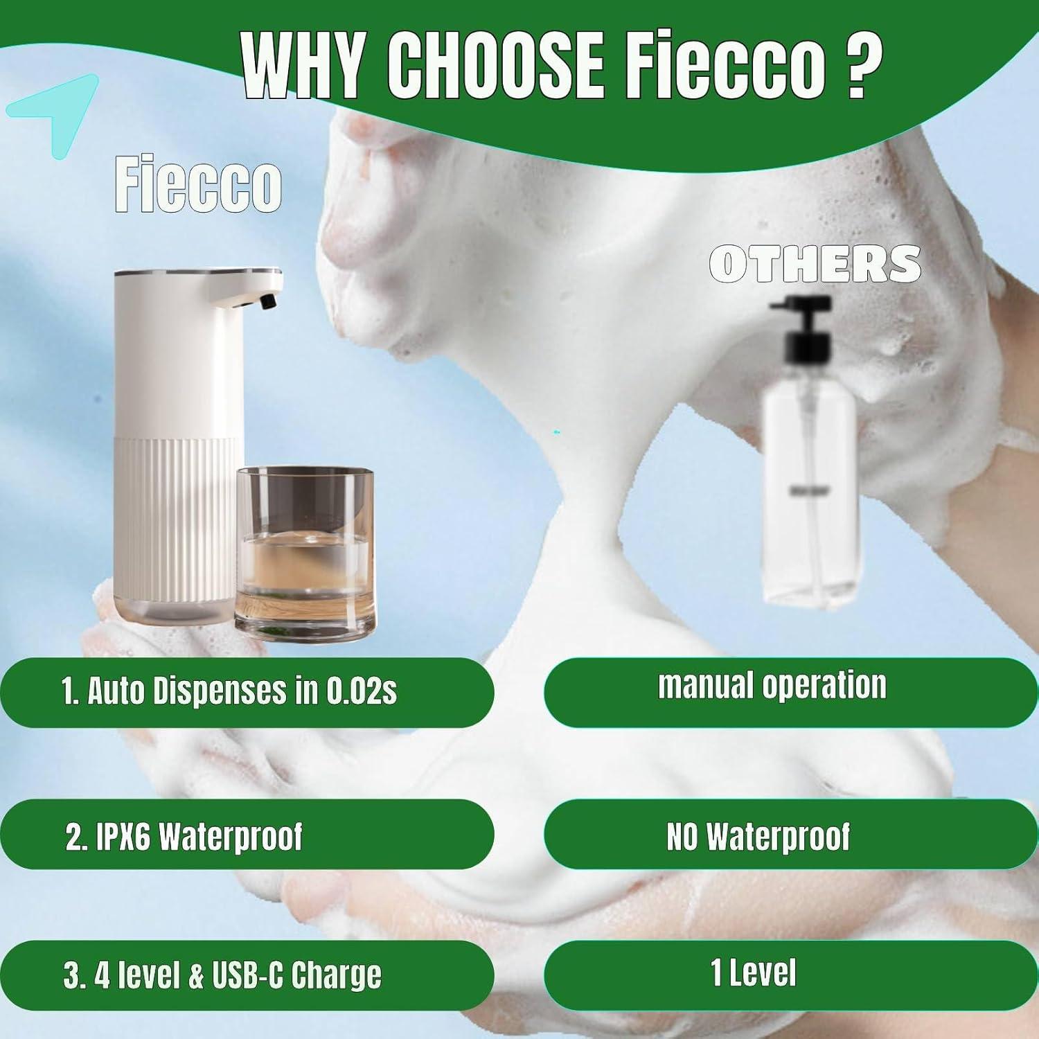 Dispensador Automático de Jabón Fiecco Blanco 385ml Sin Contacto