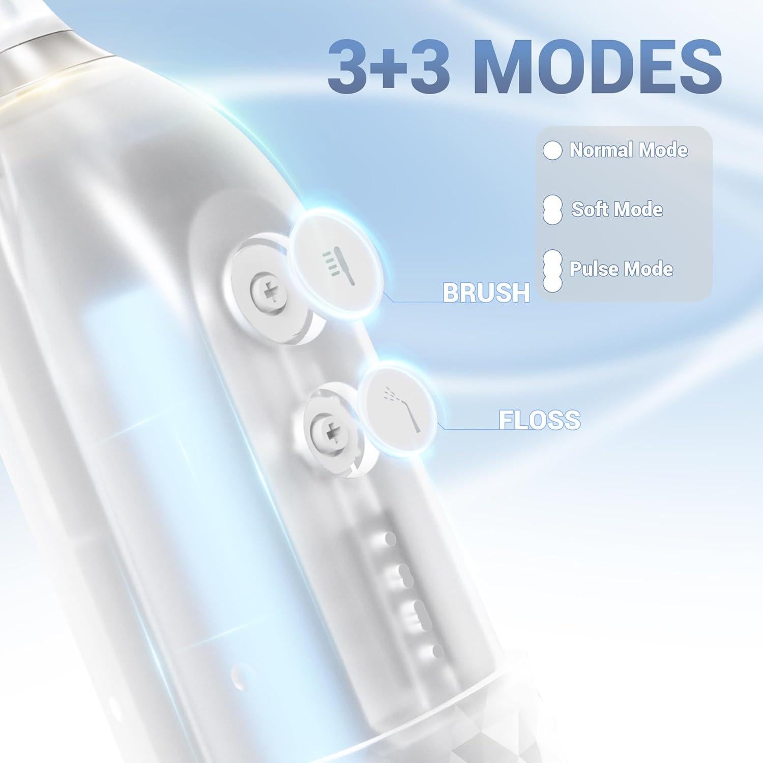 Cepillo de dientes eléctrico 2 en 1 Marchpower con irrigador