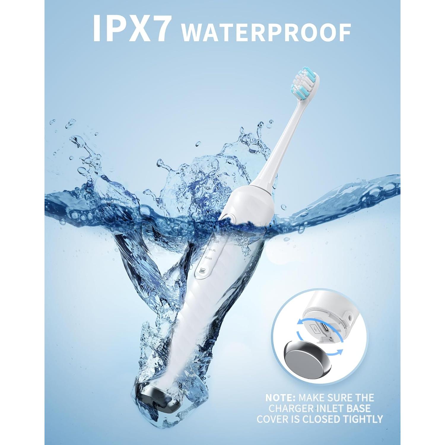 Cepillo de dientes eléctrico y irrigador Duolosy 4 en 1 blanco