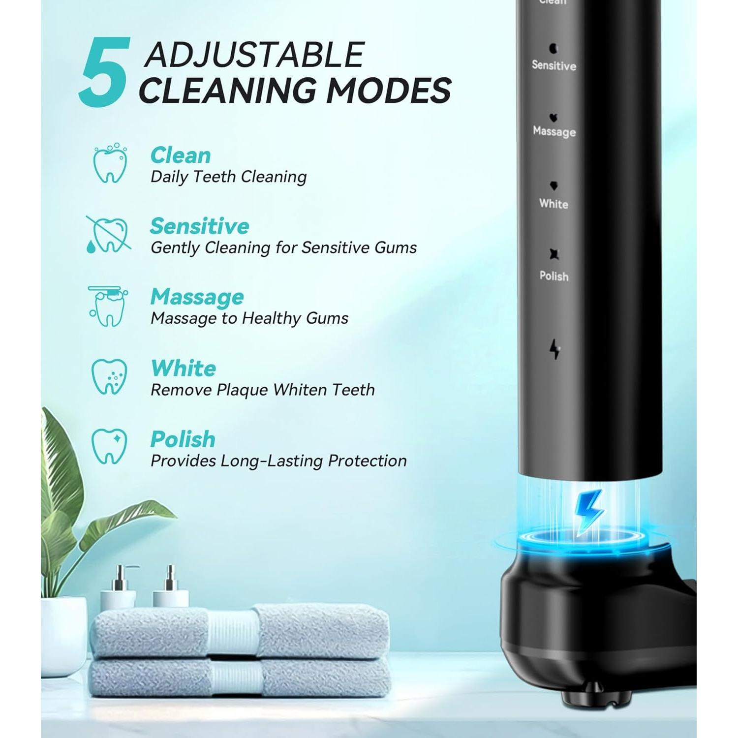 Combo Irrigador Dental y Cepillo Eléctrico HEXAYA 600ml 10 Modos