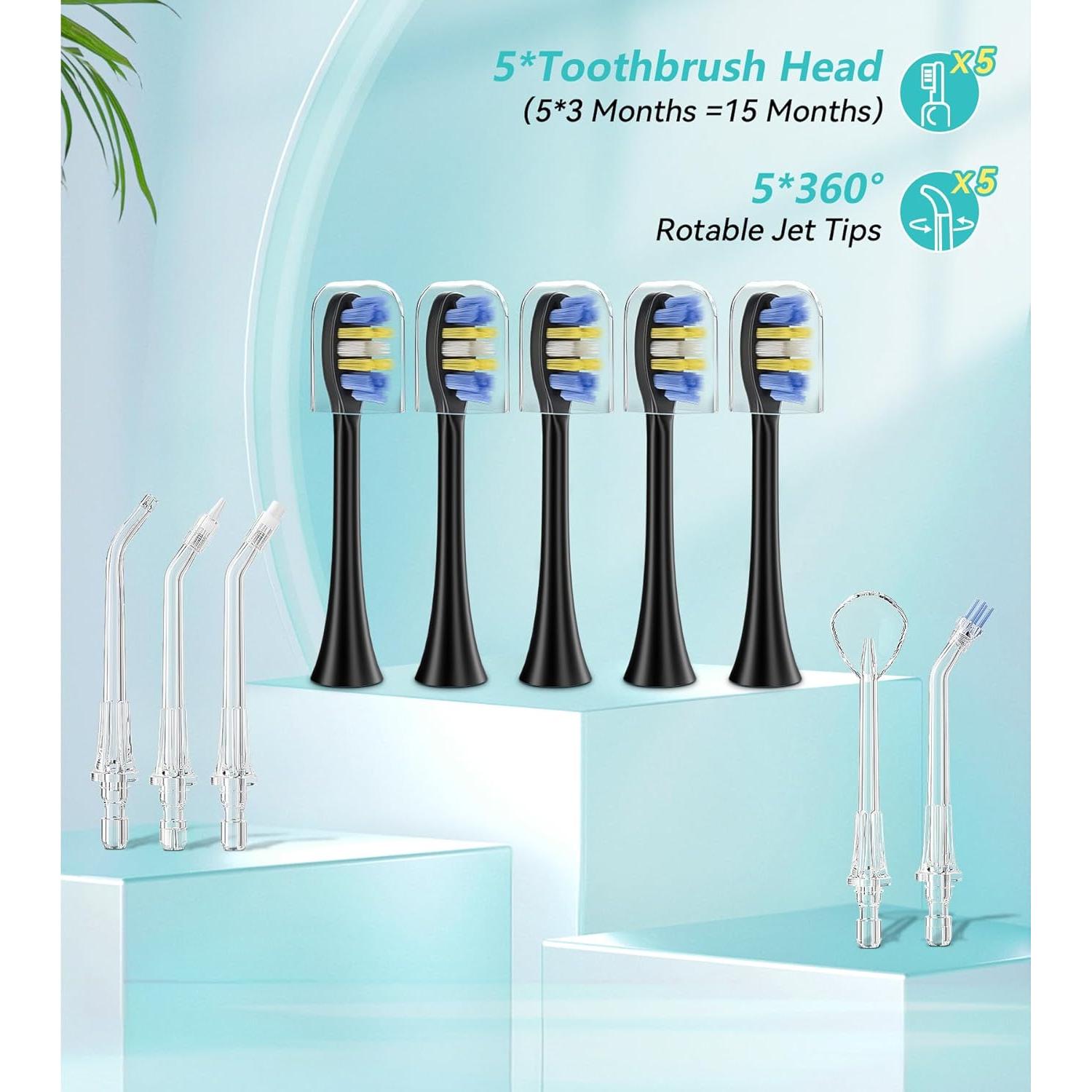 Combo Irrigador Dental y Cepillo Eléctrico HEXAYA 600ml 10 Modos