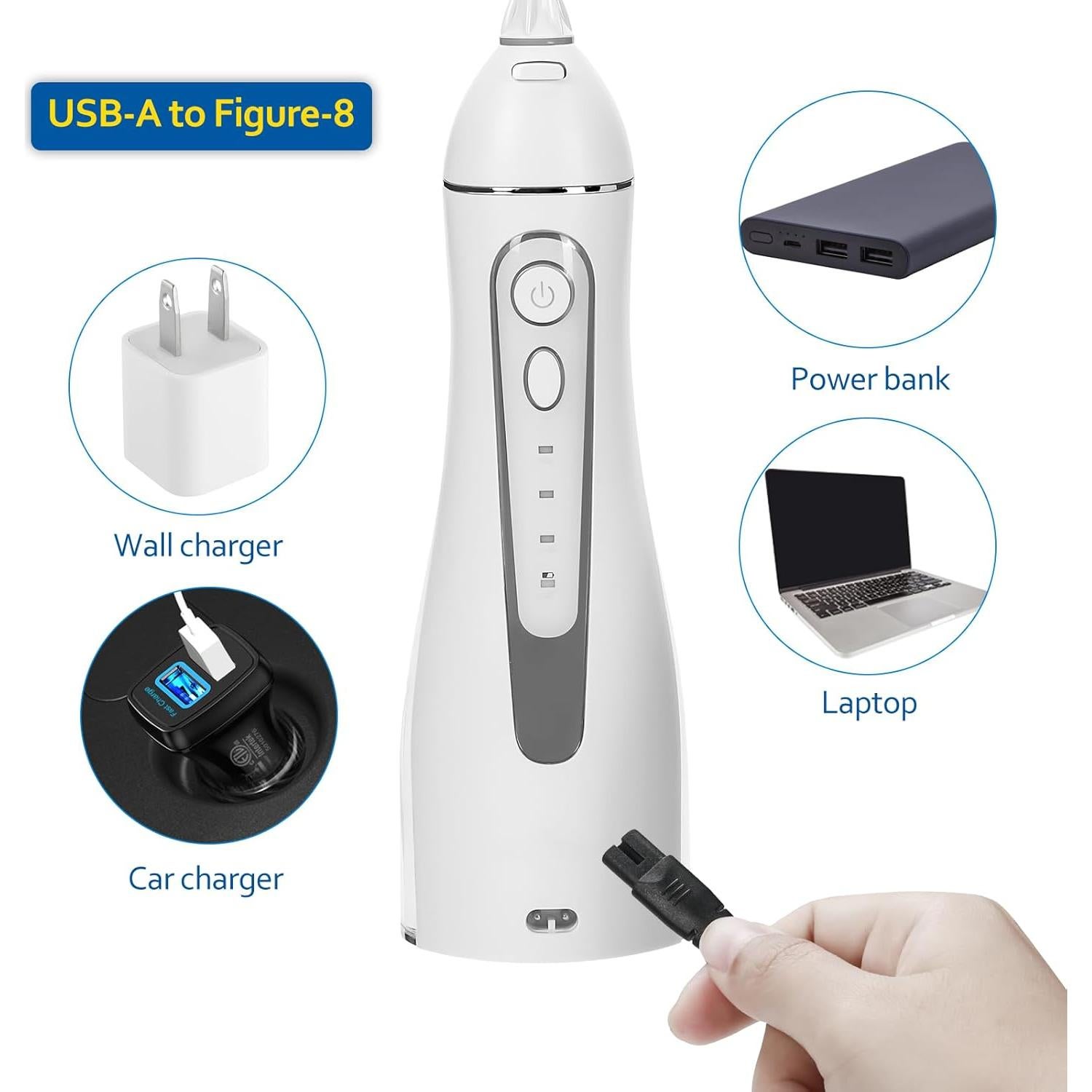 Cargador USB Cabor para Irrigadores de Agua - Carga Rápida