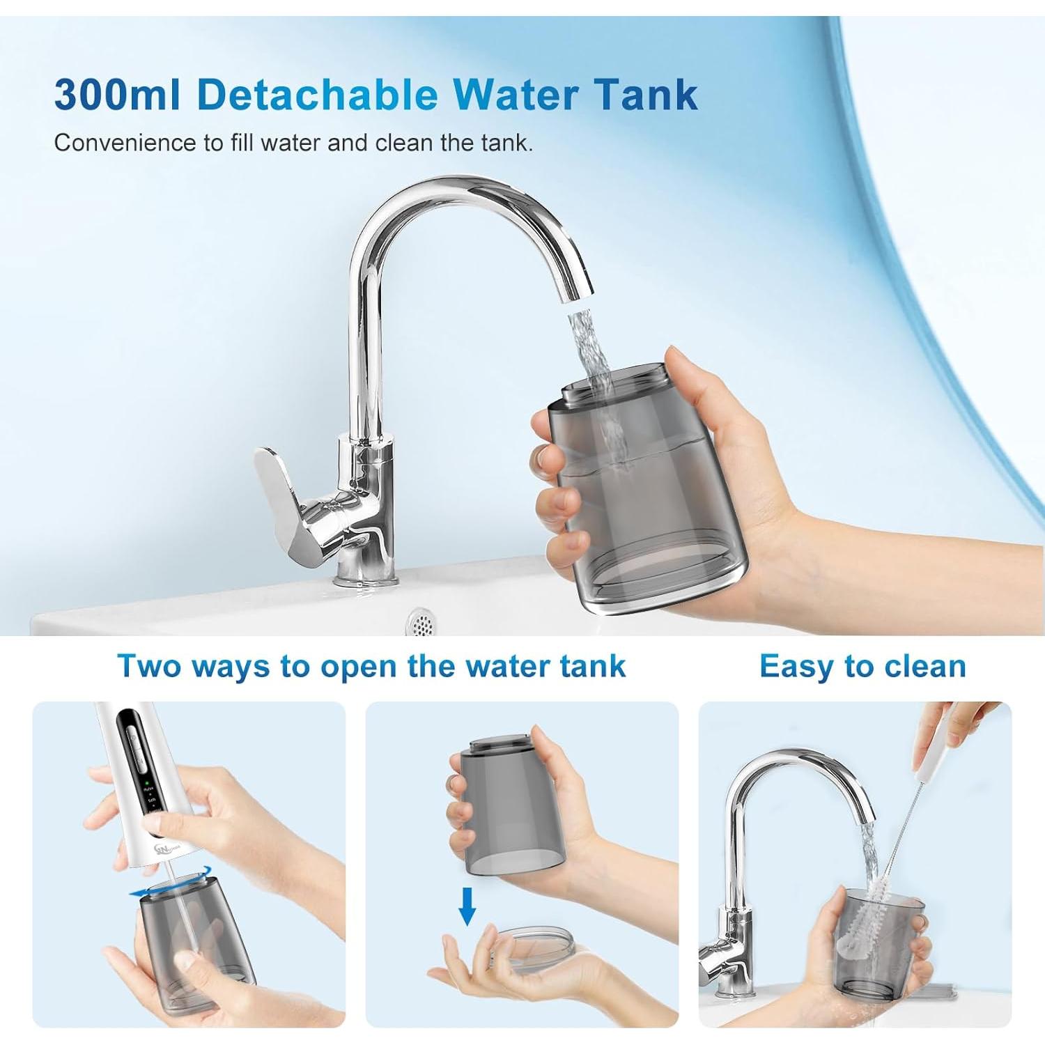 Irrigador bucal inalámbrico JNGOODS 300ml 4 modos IPX7